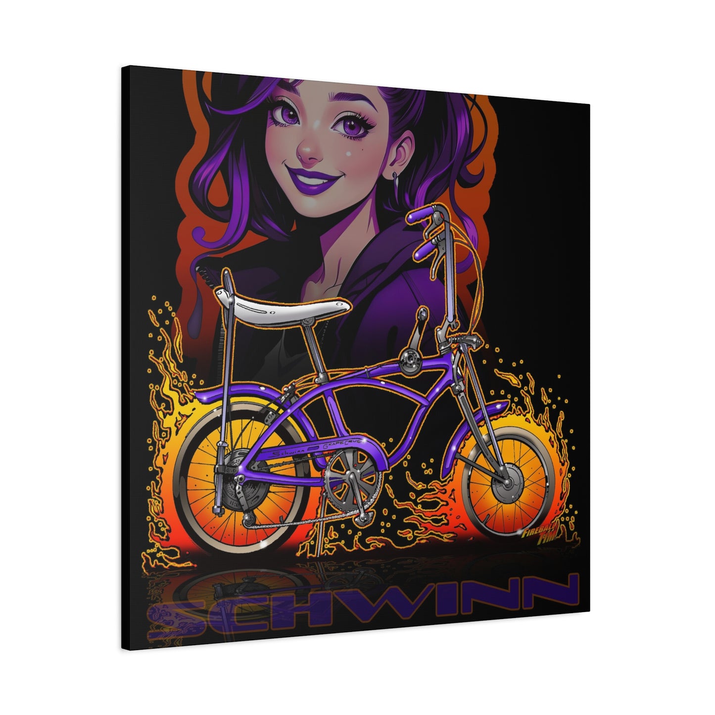 SCHWINN BIKE Grape Crush Fireball Art Canvas Print