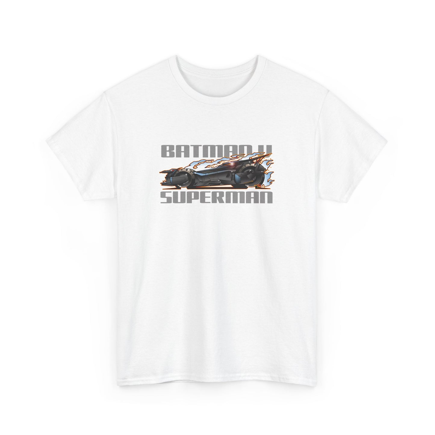BATMAN VS SUPERMAN BATMOBILE Unisex Heavy Cotton Tee - 4 Colors
