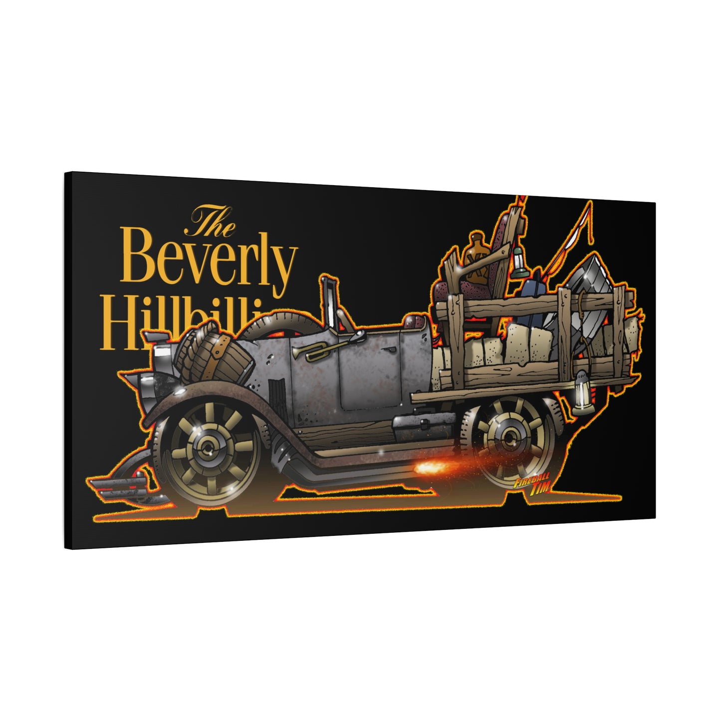 BEVERLY HILLBILLIES JALOPY Canvas Art Wall Print - 11x14