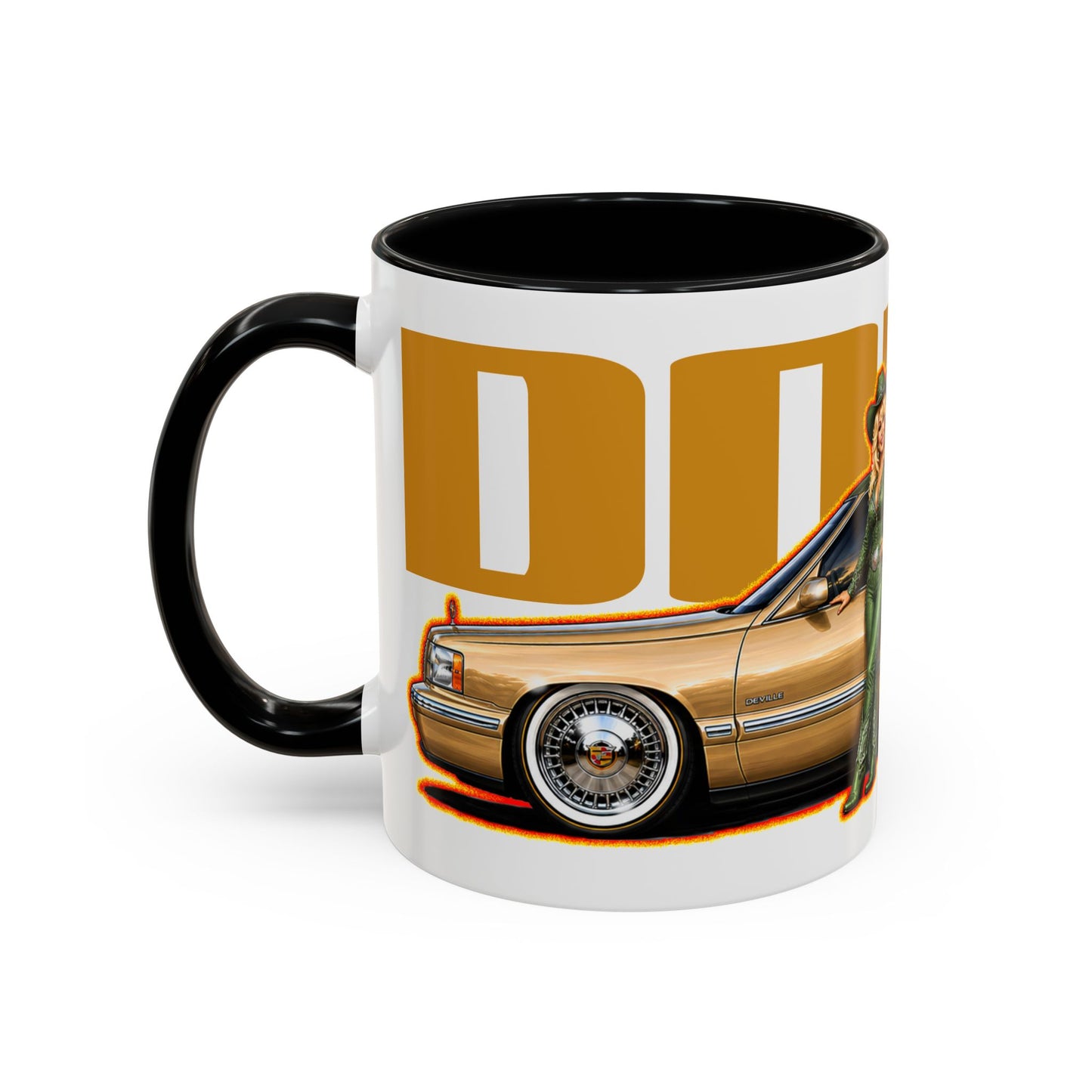 DOLLY PARTON 1997 Cadillac DeVille Collectible Fireball Art Coffee Mug - 2 Sizes