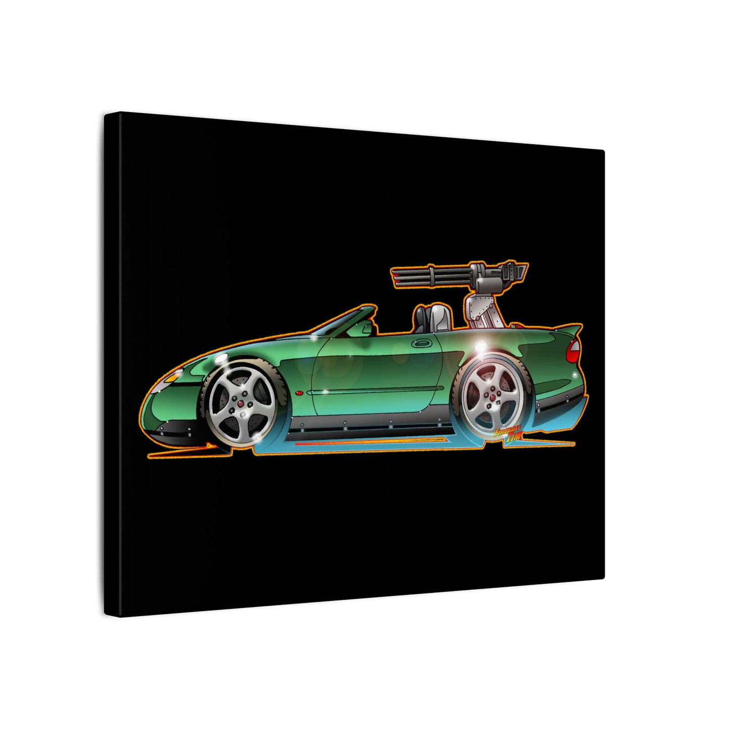 DIE ANOTHER DAY ICE JAGUAR James Bond Fireball Art Canvas Print - 11x14