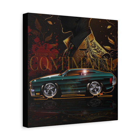JOHN WICK 1970 CHEVY CHEVELLE Keanu Reeves Canvas Art Wall Print - 12x12