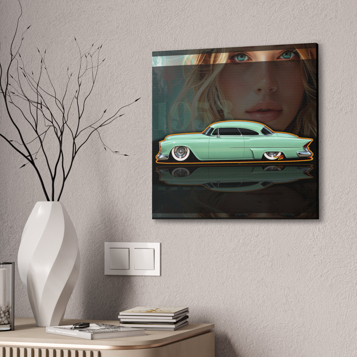 BUICK 1953 Kustom Special Collectible Fireball Art Canvas Stretched Print