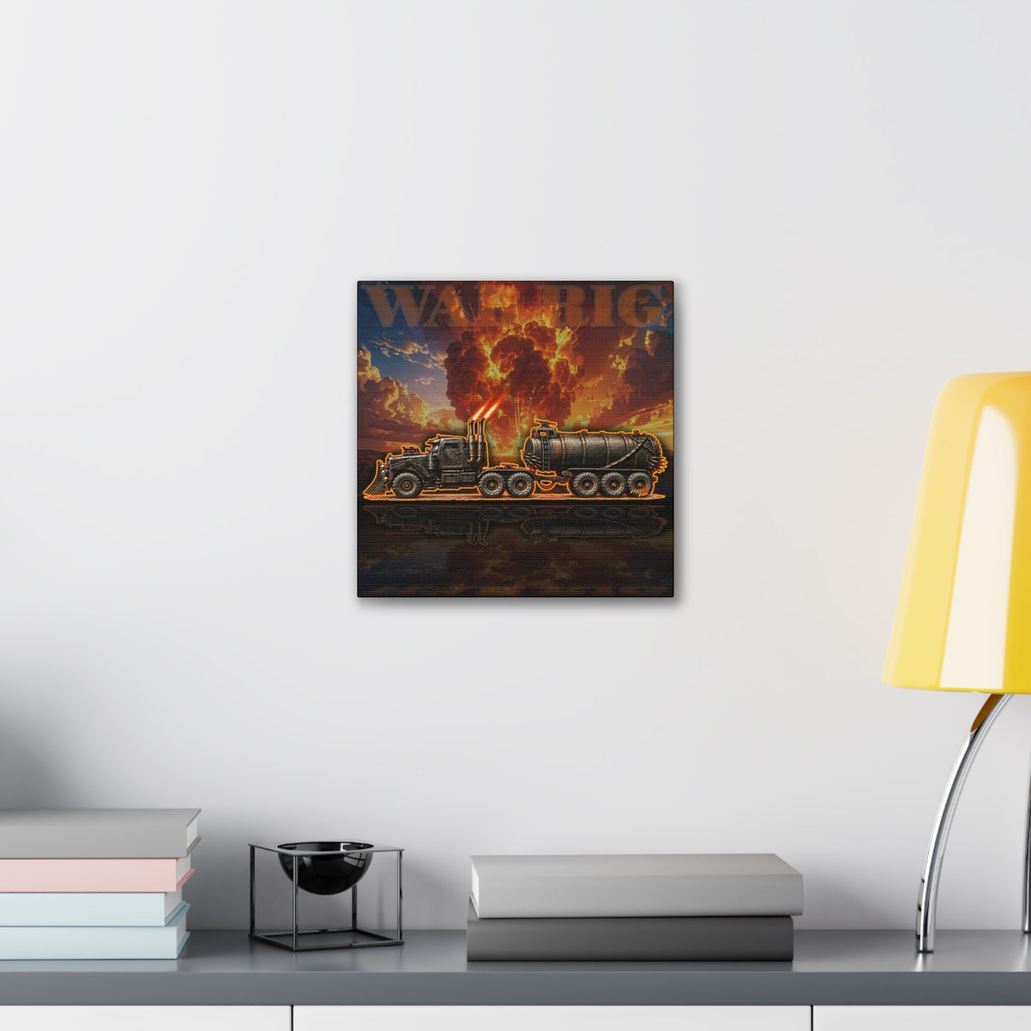 MAD MAX War Rig Collectible Fireball Art Canvas Stretched Print