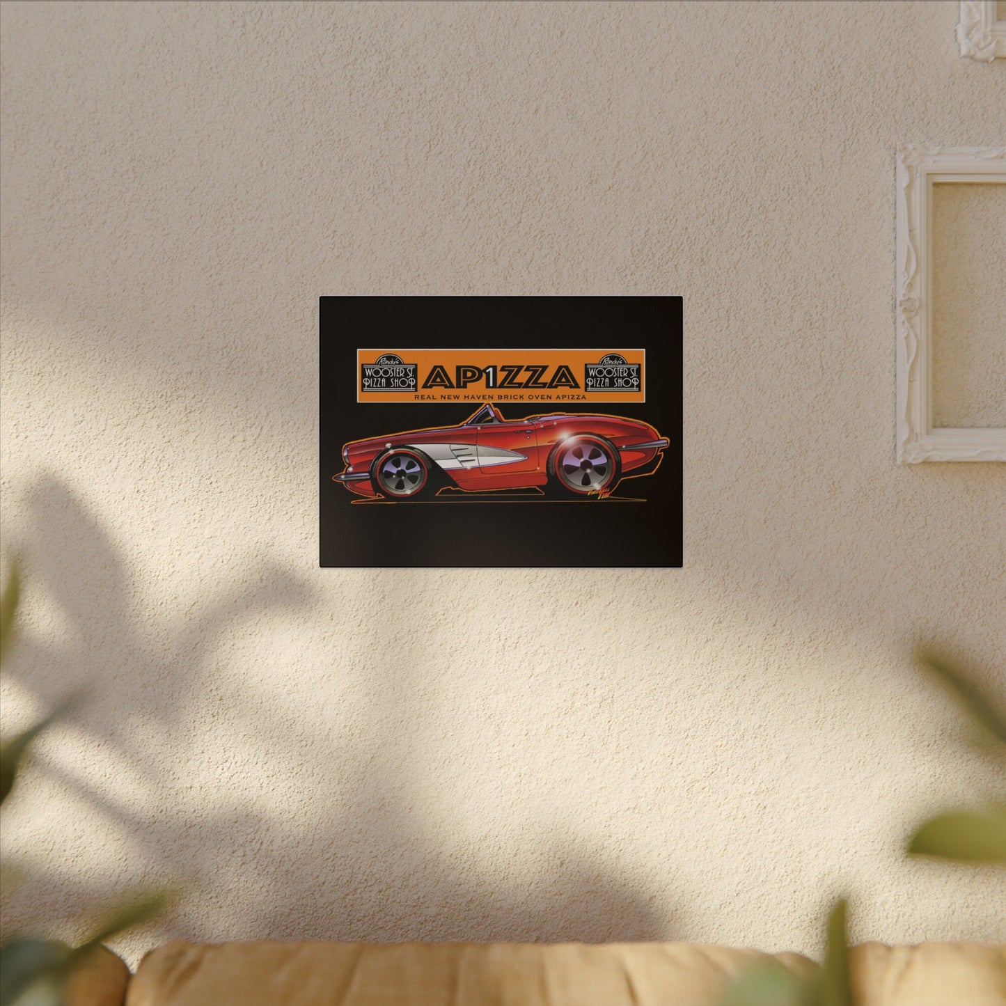 CORVETTE 1958 APIZZA 1 Fireball Art Canvas Print