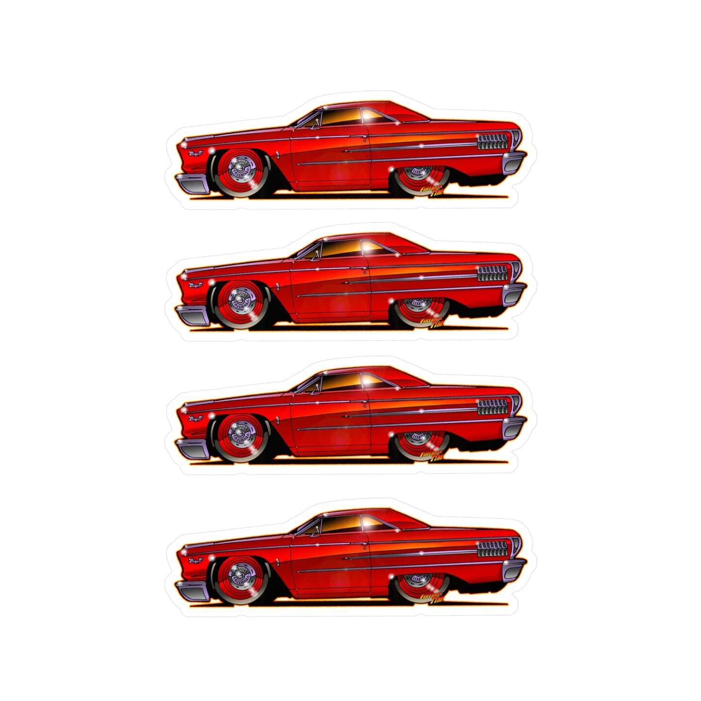 FORD GALAXIE 500 427R Code Classic Car Fireball Decal Stickers