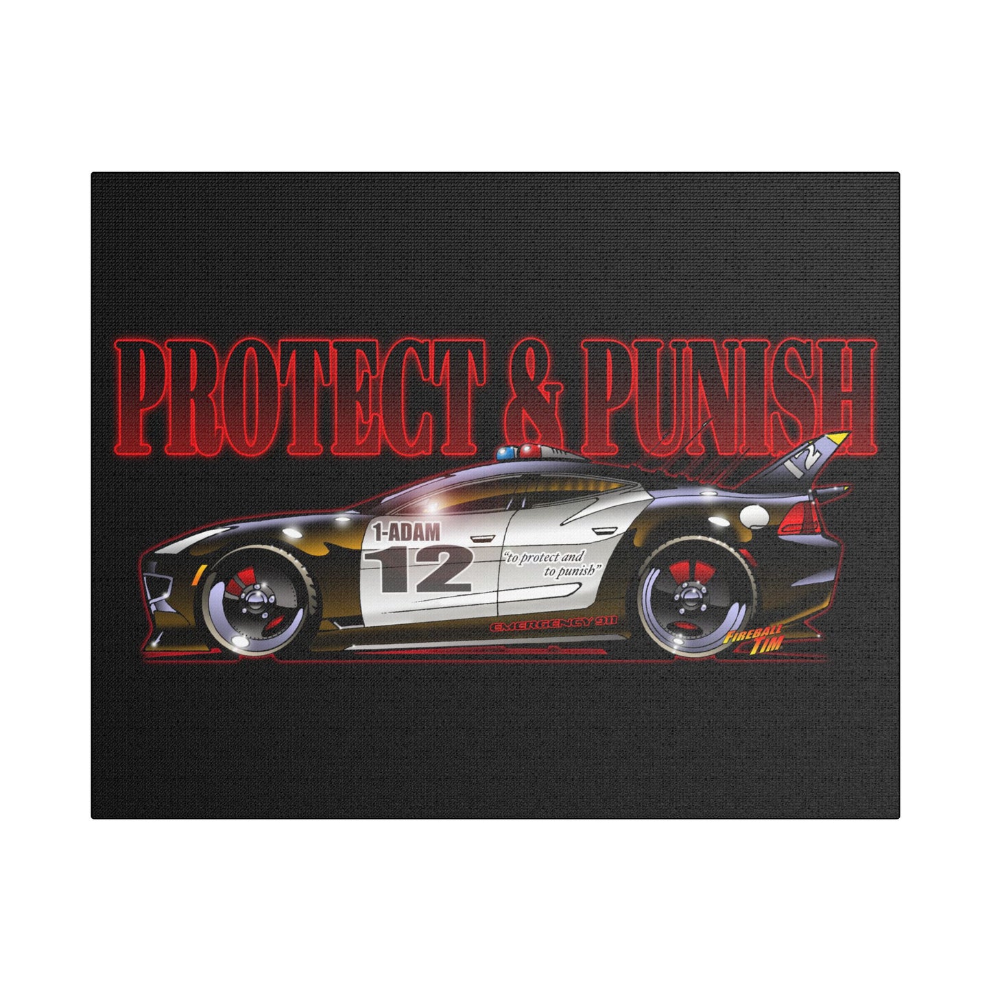 ADAM 12 FISKER KARMA Police Car Canvas Art Print - 11x14