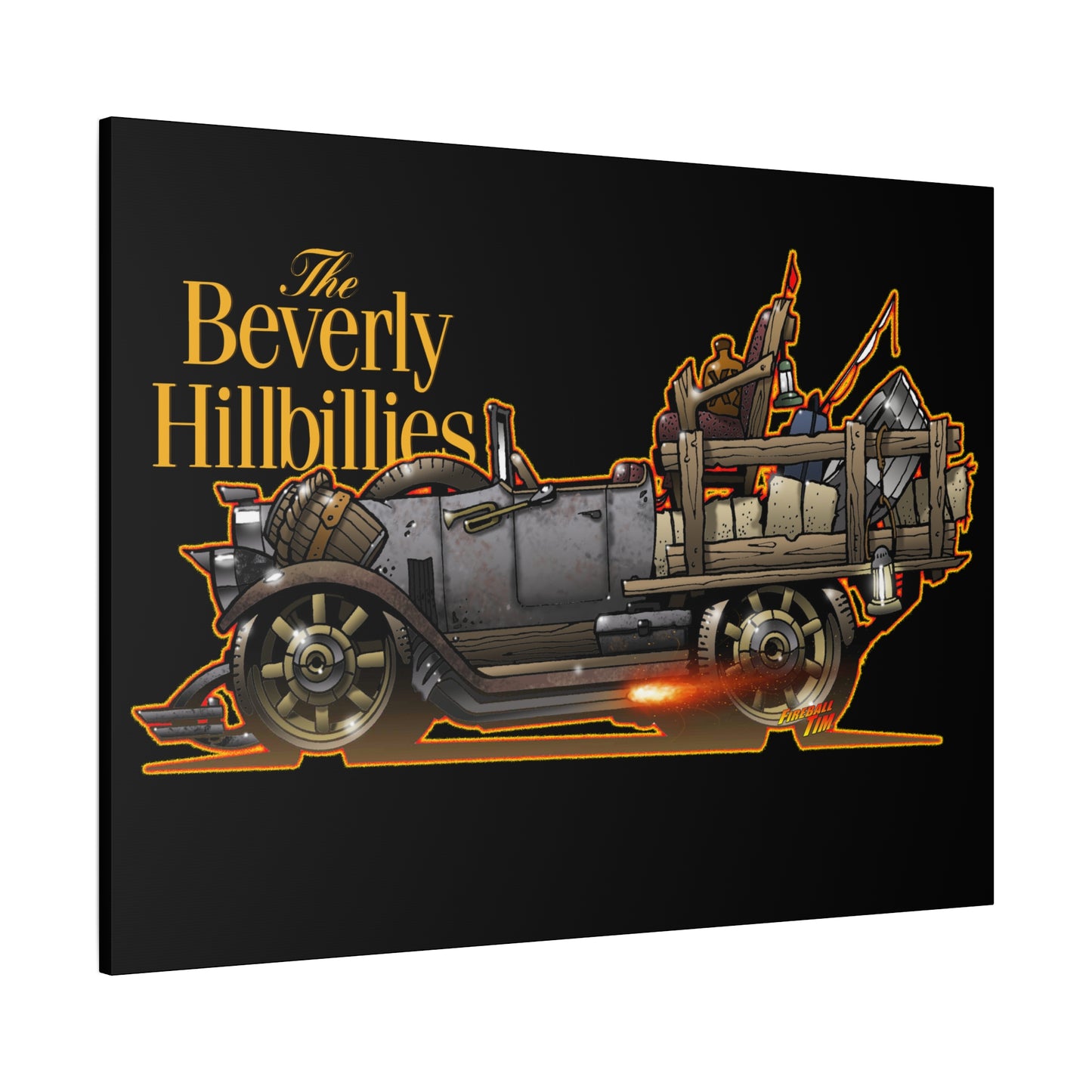 BEVERLY HILLBILLIES JALOPY Canvas Art Wall Print - 11x14