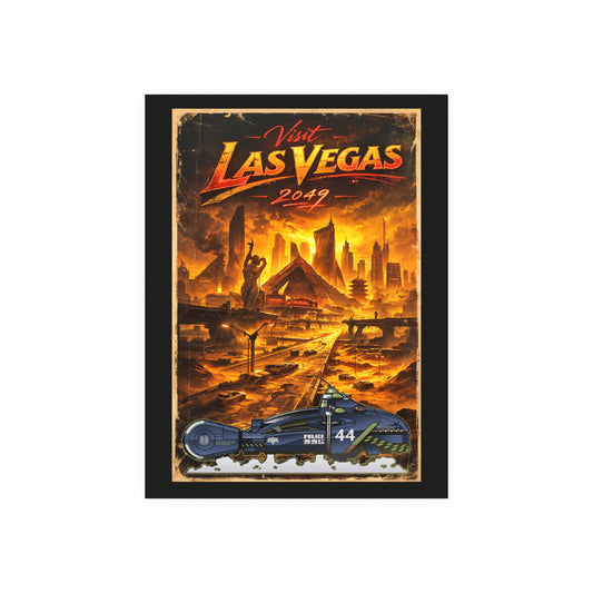 VISIT LAS VEGAS 2049 Blade Runner Spinner Vintage Fireball Art Travel Poster Satin/Matte