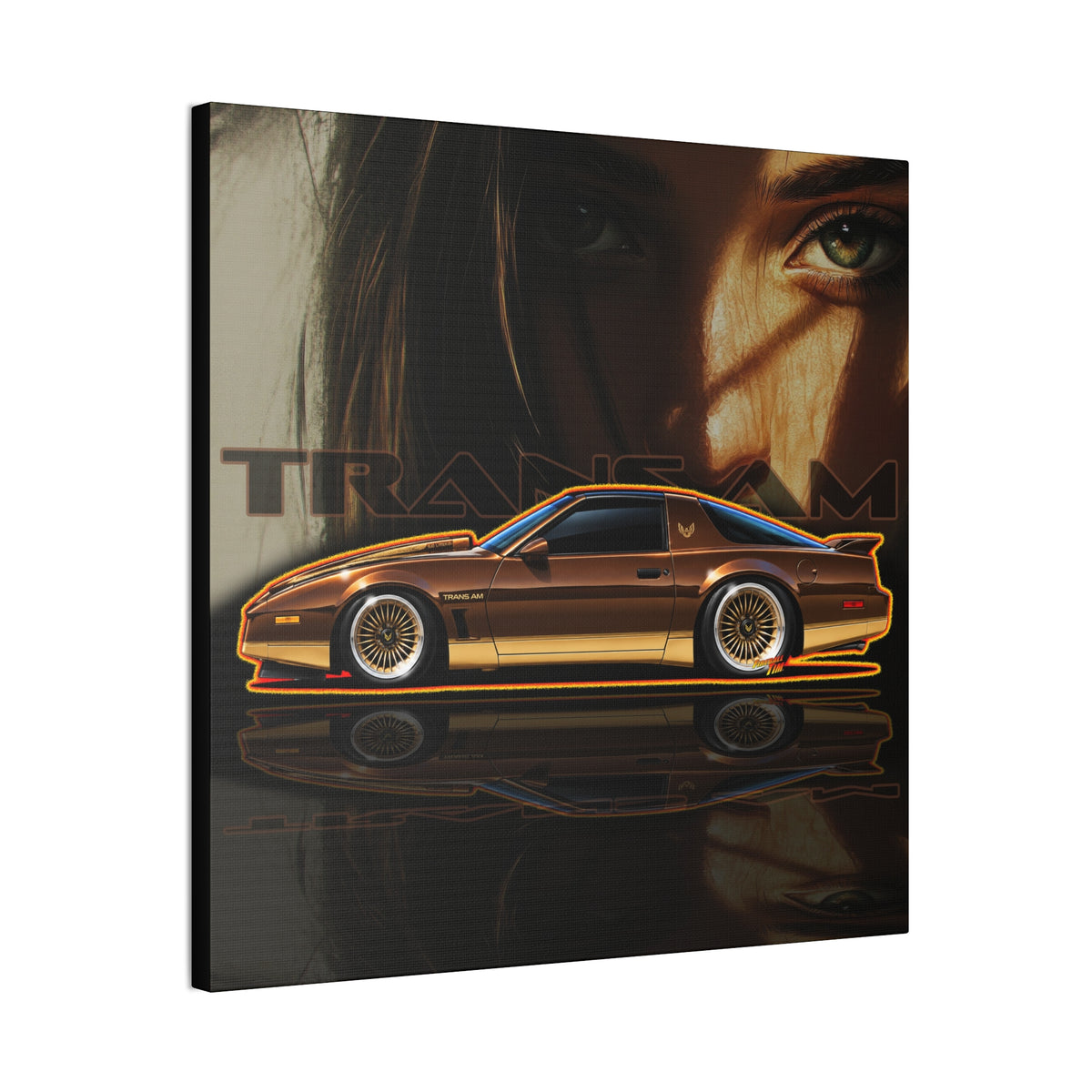 PONTIAC TRANS AM 1984 Collectible Fireball Art Canvas Stretched Print