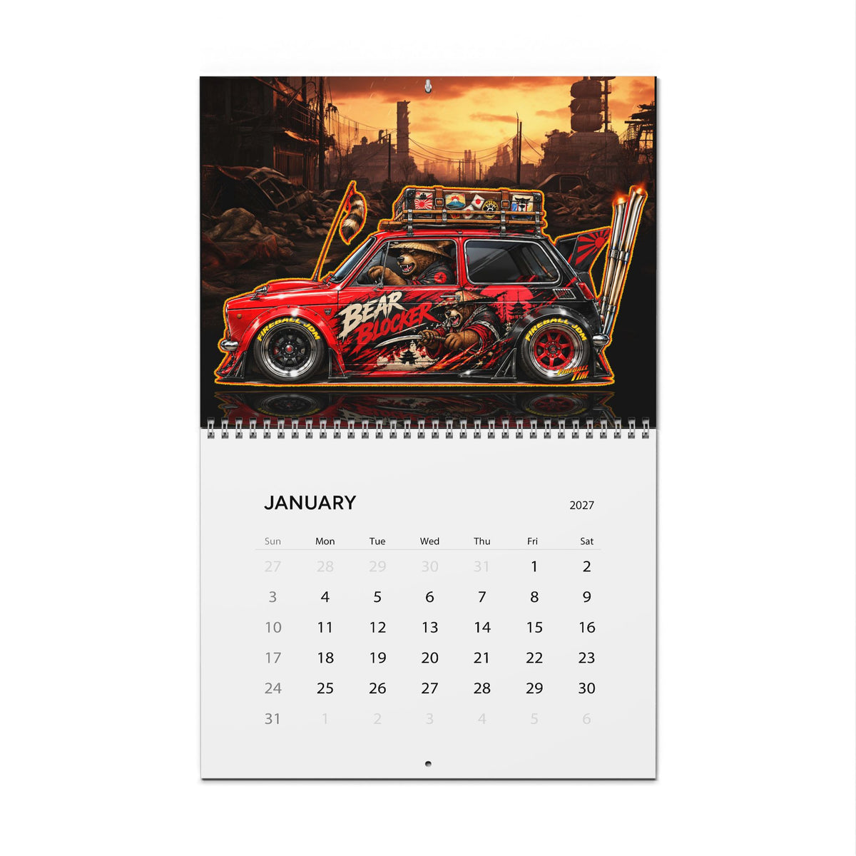 FIREBALL TIM 2027 Asian Import Car Art - Wall Calendar 8.5x11