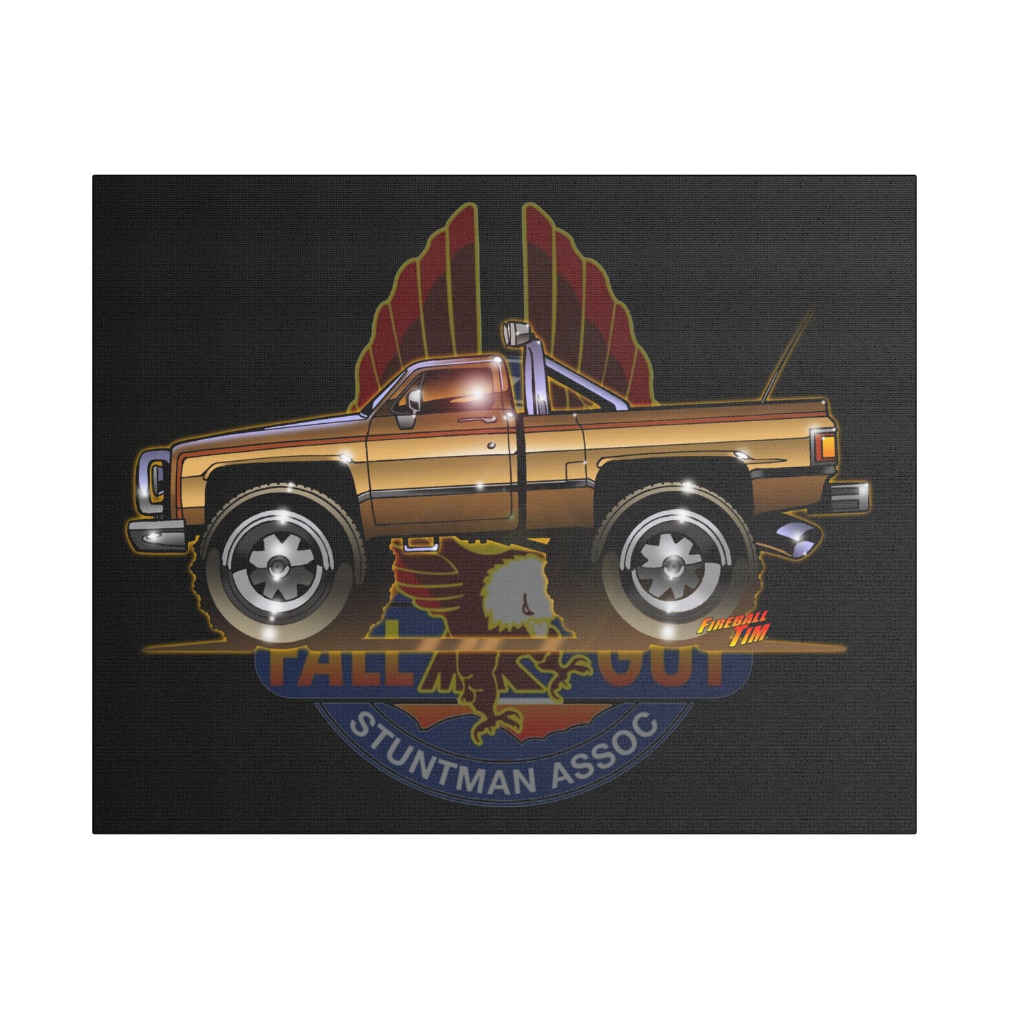 THE FALL GUY 1982 GMC K-2500 TV Show Truck Canvas Art Print - 11x14