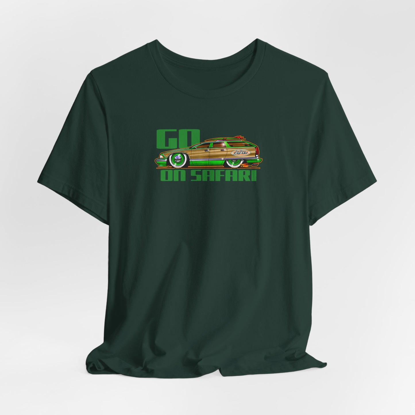 BUICK ROADMASTER Station Wagon Safari Custom Car Art Short Sleeve Tee - Colors