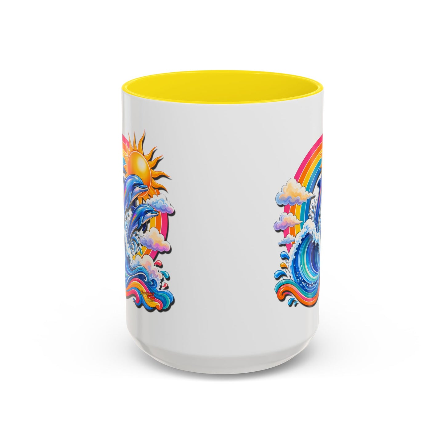 DOLPHIN SPLASH 1 Aquarium Series Fireball Art Coffee Mug - 2 Sizes