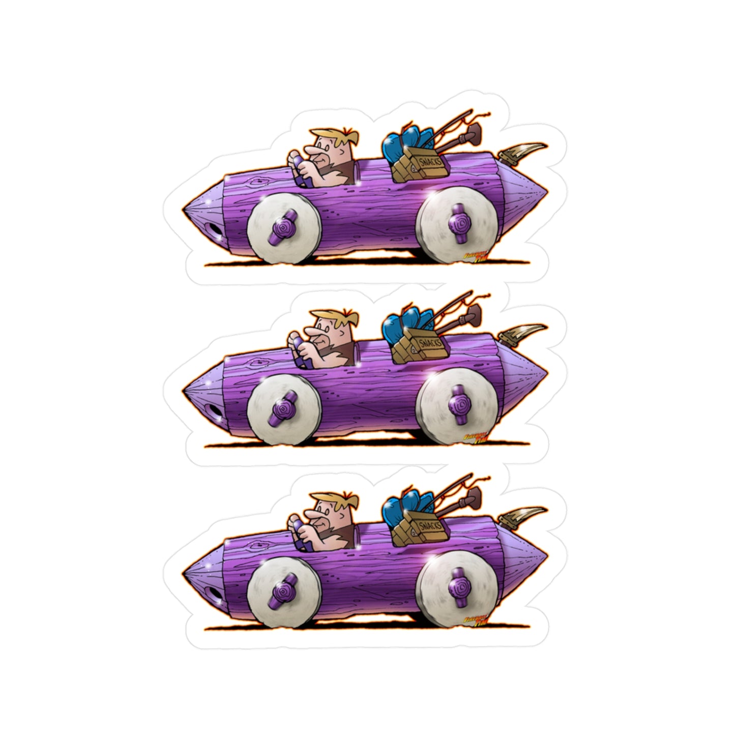 FLINSTONES BARNEY RUBBLE Gone Fishing Fireball Collectible Decal Sticker Set