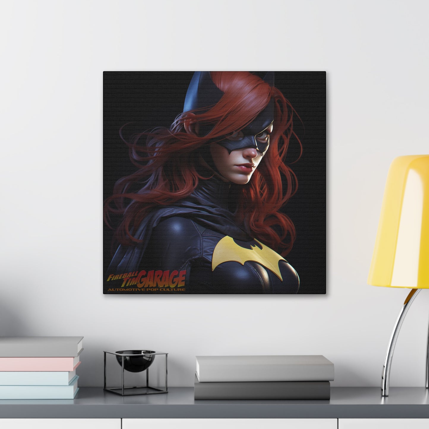 FIREBALL PINUP ART Car Girls BATGIRL 20x20