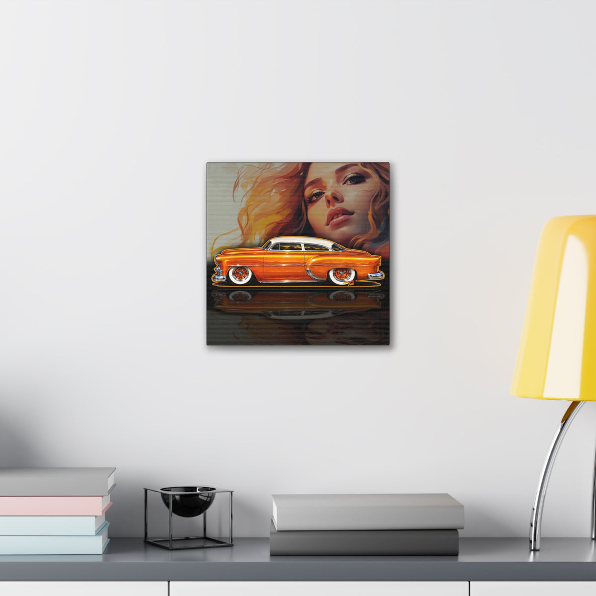 CHEVROLET KUSTOM 1953 Collectible Fireball Art Canvas Stretched Print