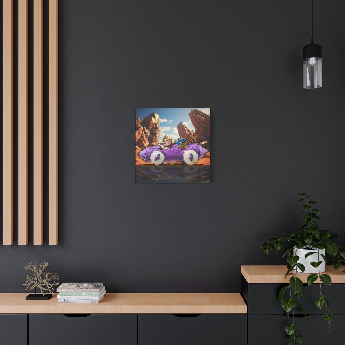 FLINSTONES BARNEY RUBBLE Fireball Art Canvas Wall Print - Multiple Sizes