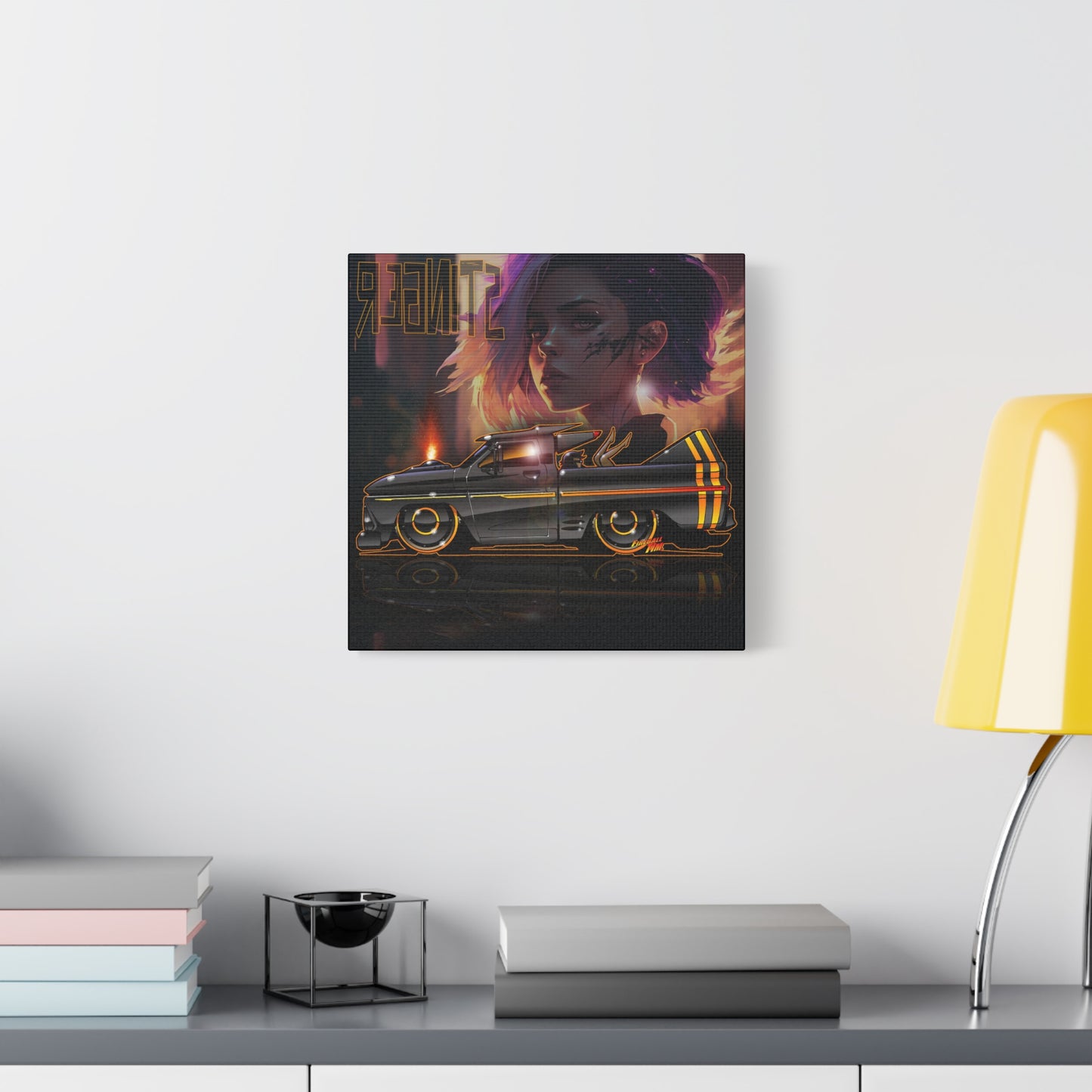 CHEVROLET C10 1960 Stinger Pickup Truck Fireball Art Canvas Print
