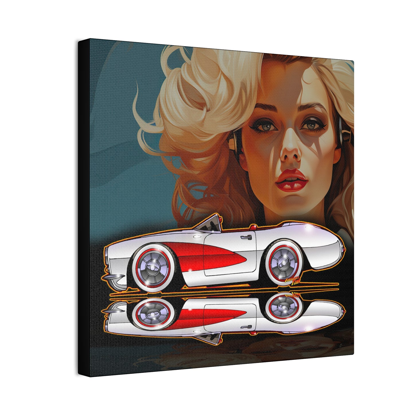 Copy of CORVETTE 1957 Collectible Fireball Art Canvas Print 2