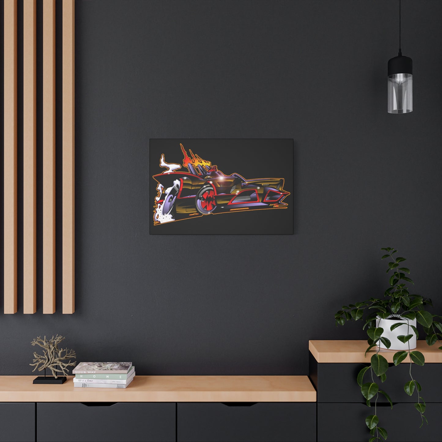 BATMOBILE 1966 BATMAN BAT66 Collectible TV Car Canvas Wall Art