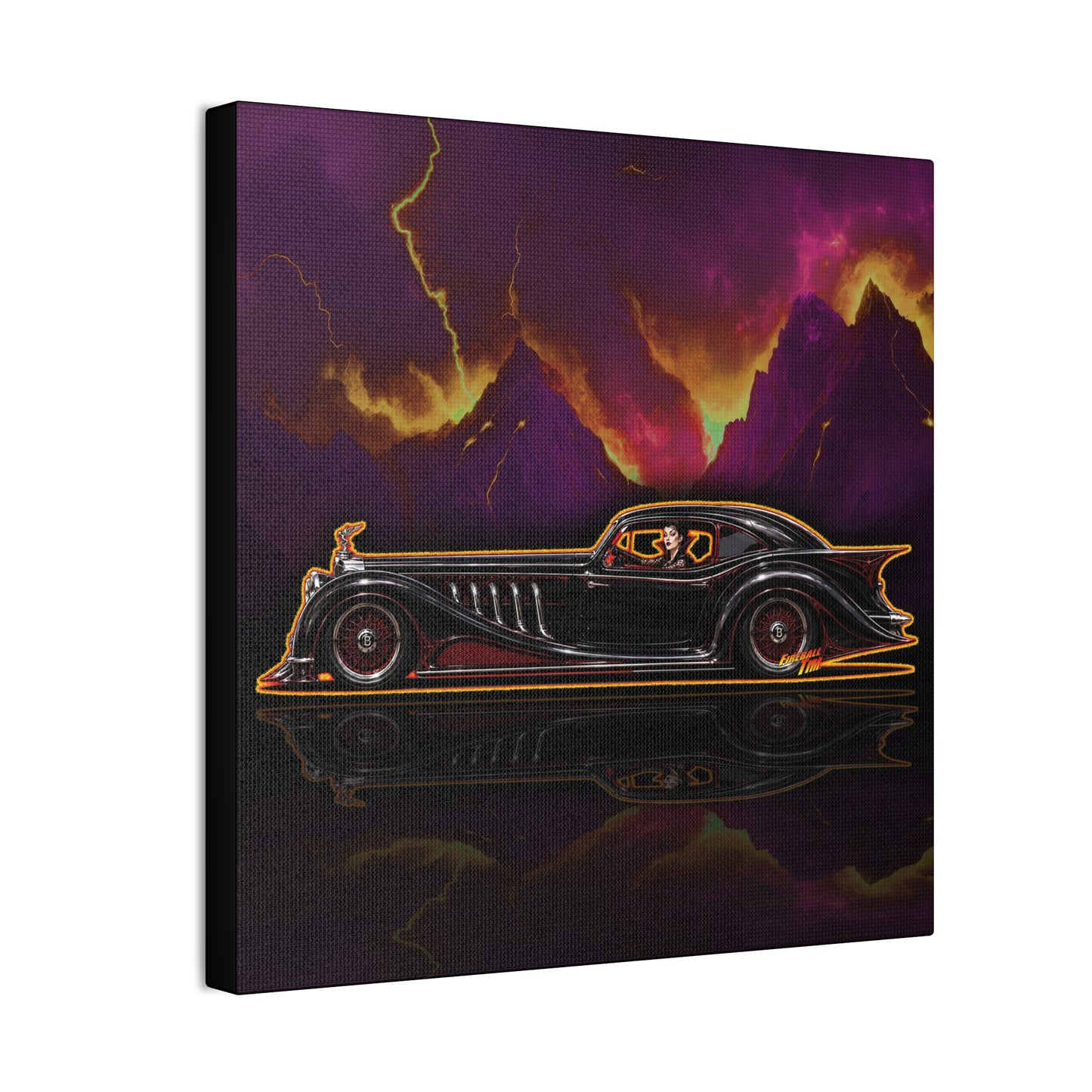 MONSTER MACHINES Vampiress Countessa Halloween Collectible Fireball Art Canvas Stretched Print