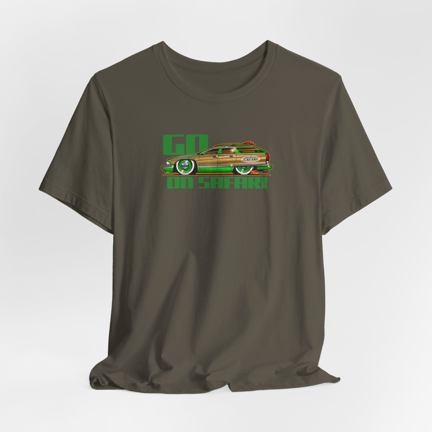 BUICK ROADMASTER Station Wagon Safari Custom Car Art Short Sleeve Tee - Colors