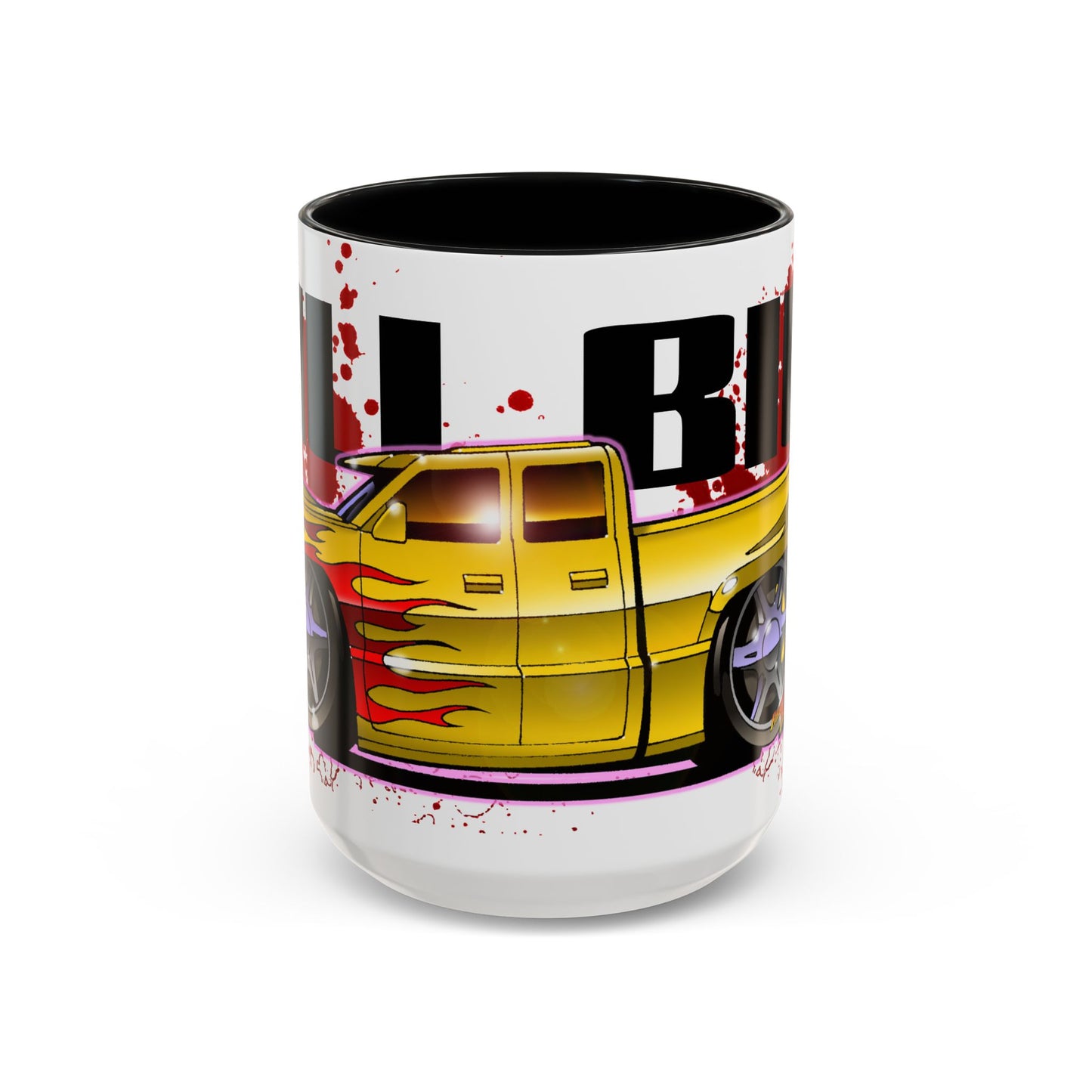 KILL BILL PUSSY WAGON Chevy Pickup Truck Fireball Art Coffee Mug - 2 Sizes