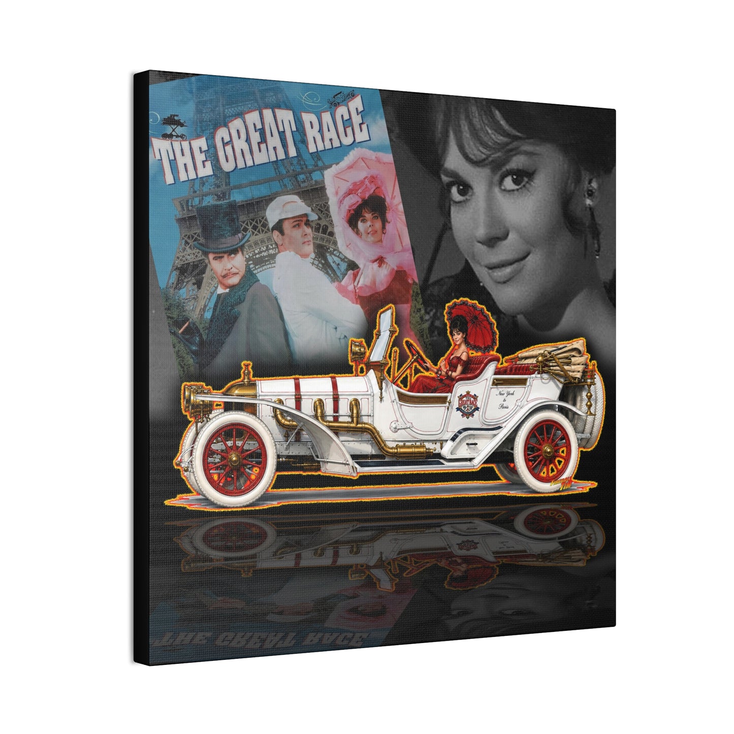 THE GREAT RACE Leslie Special Collectible Fireball Art Canvas Stretched Print