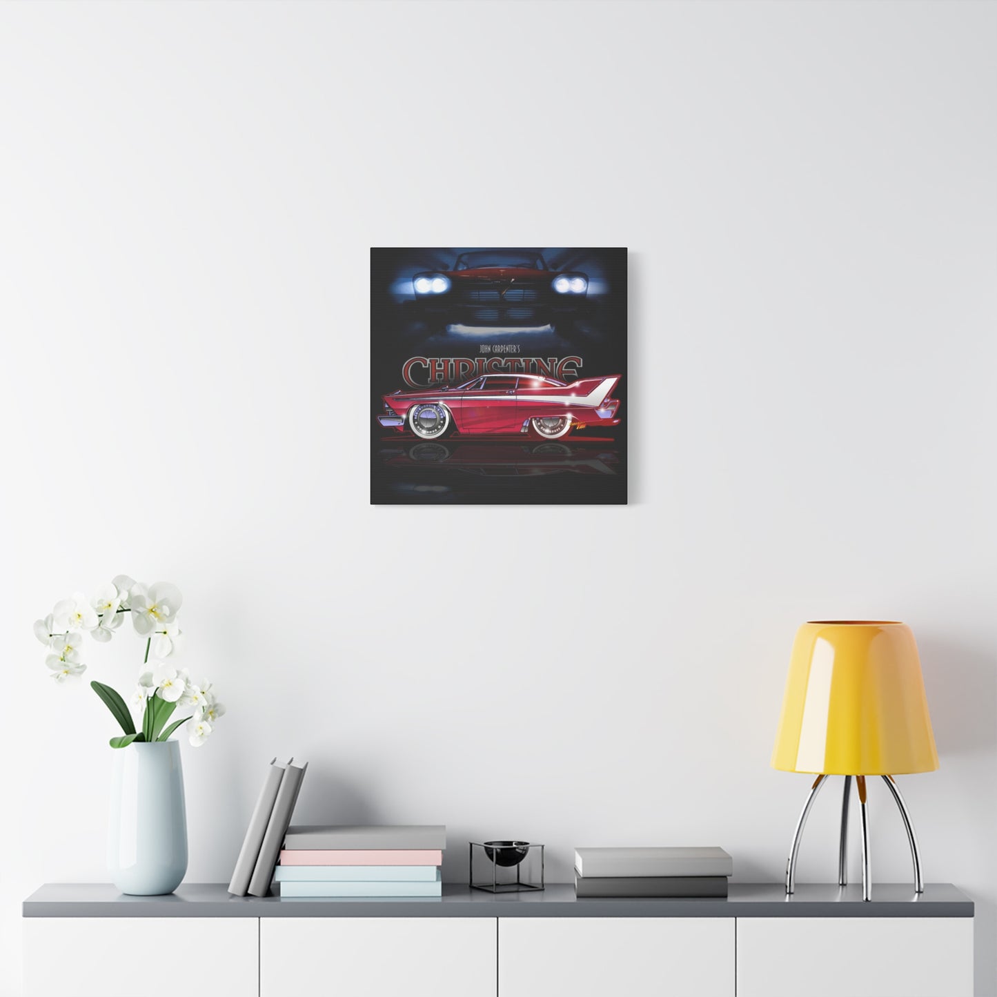 CHRISTINE 1958 Plymouth Fury Movie Car Fireball Art Canvas Print