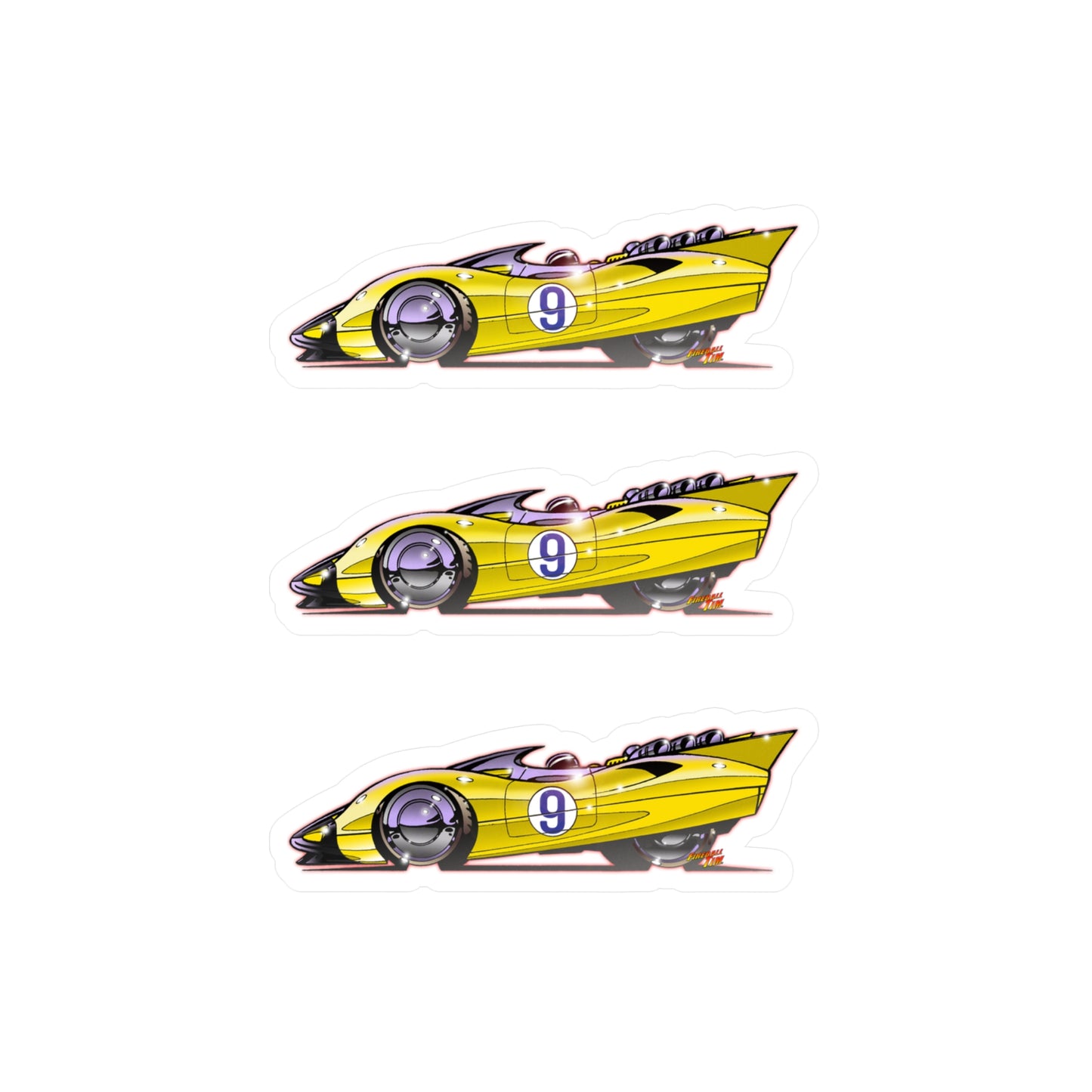 SPEED RACER RACERX SHOOTING STAR Fireball Art Decal Stickers - 4 Sizes