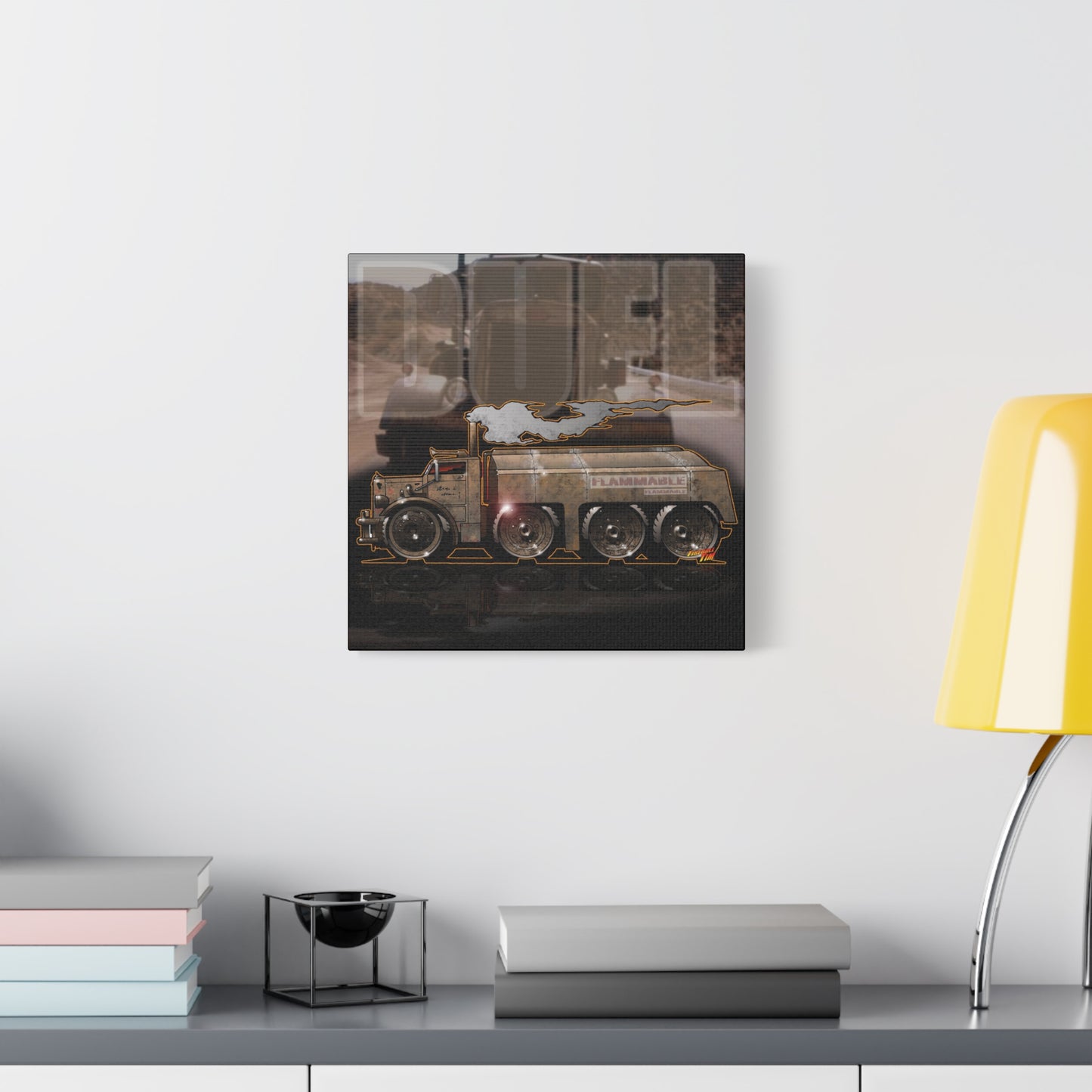 DUEL Killer Movie Truck Fireball Art Canvas Print - Sizes