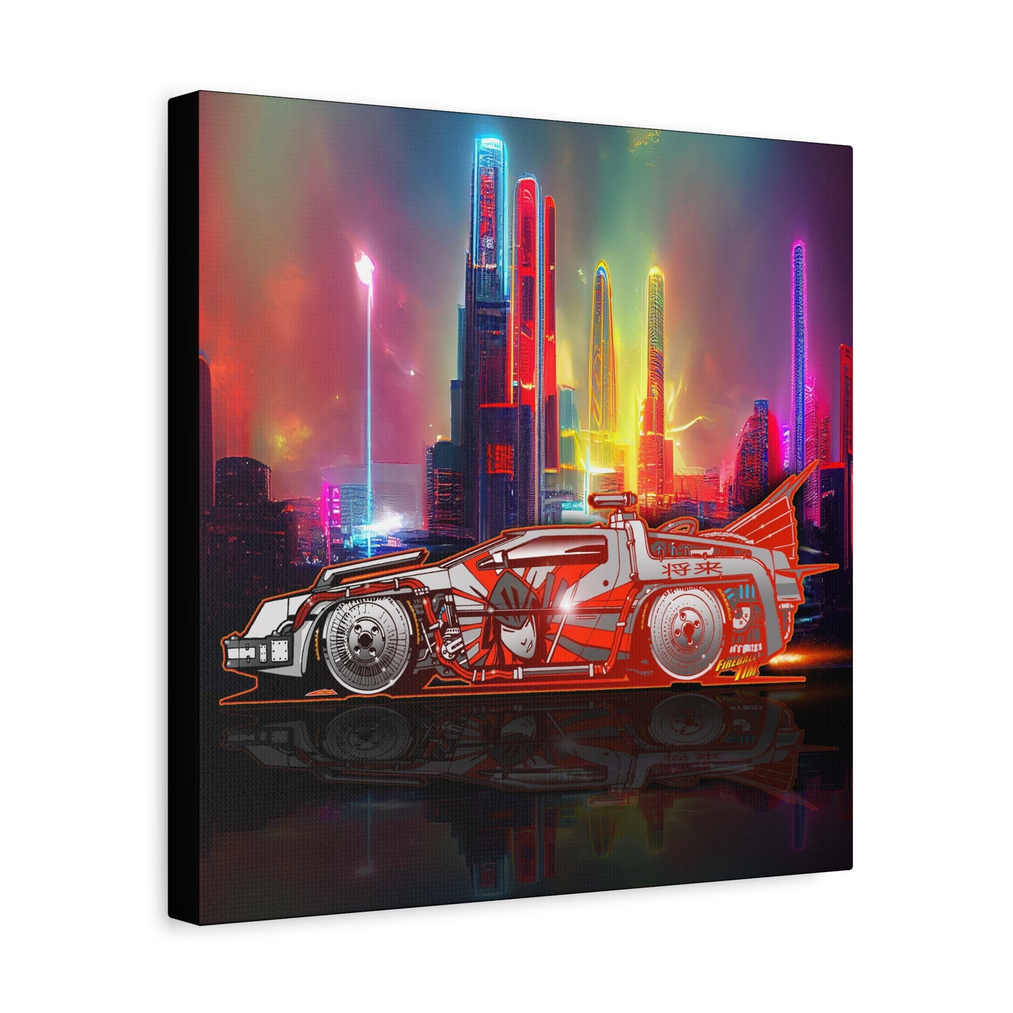 BACK TO THE FUTURE DELOREAN Time Machine Bosozoku Canvas Art Print 2 Sizes