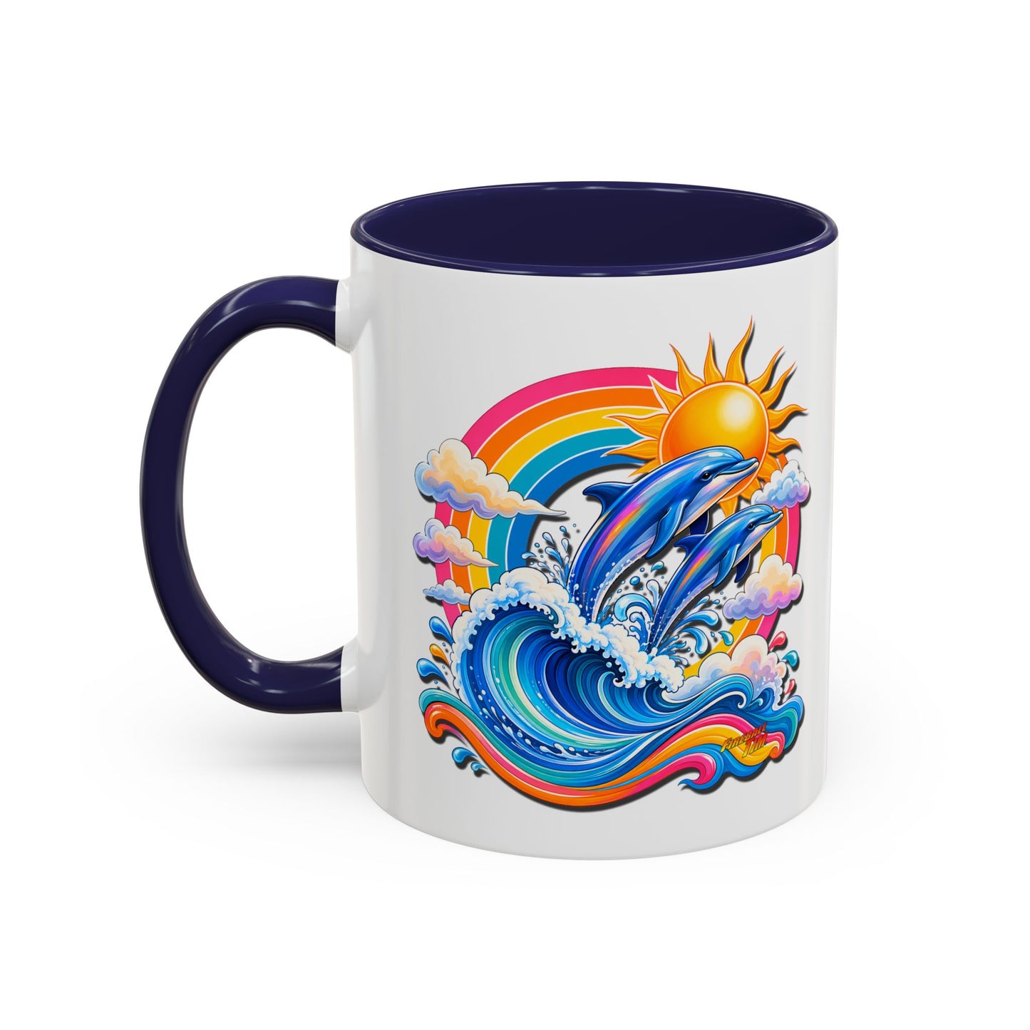 DOLPHIN SPLASH 1 Aquarium Series Fireball Art Coffee Mug - 2 Sizes