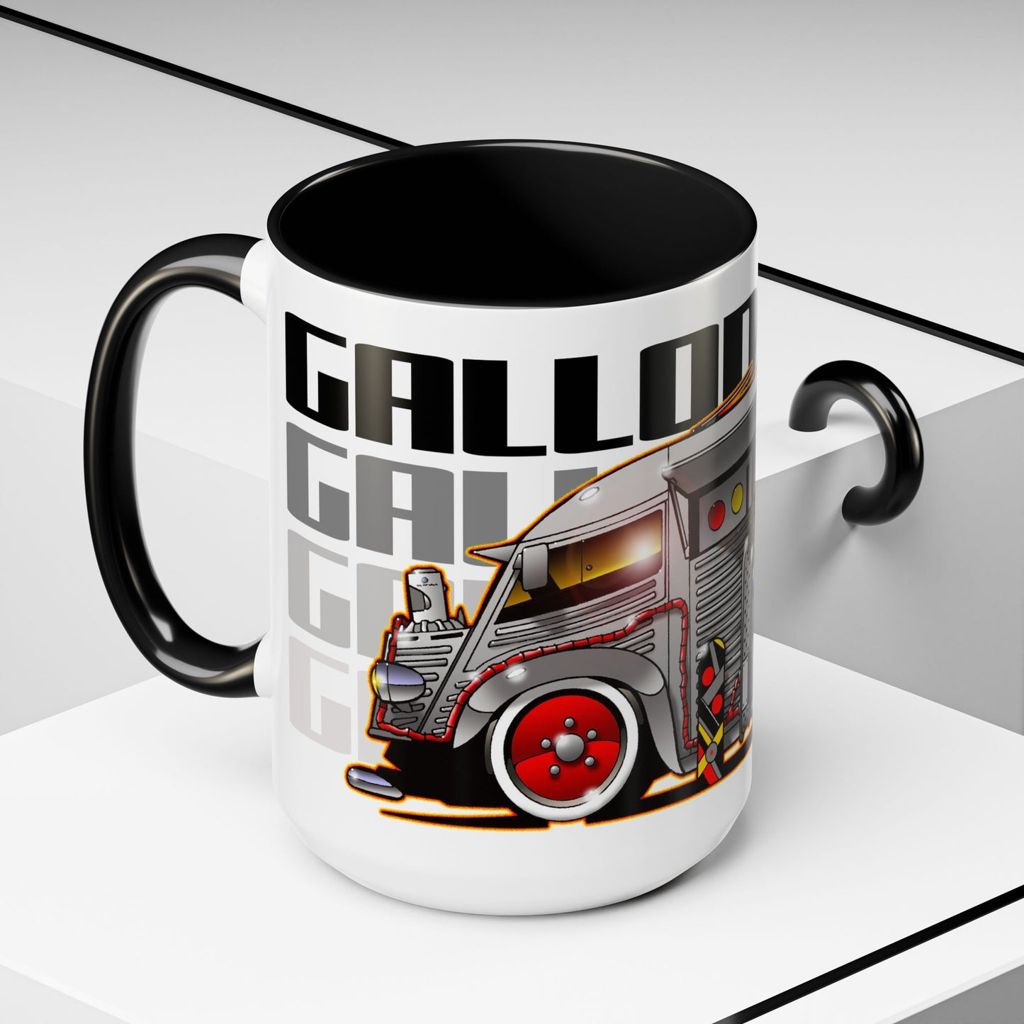 GALLODROME French Food Truck Fireball Art Collectible Coffee Mug - 2 Sizes