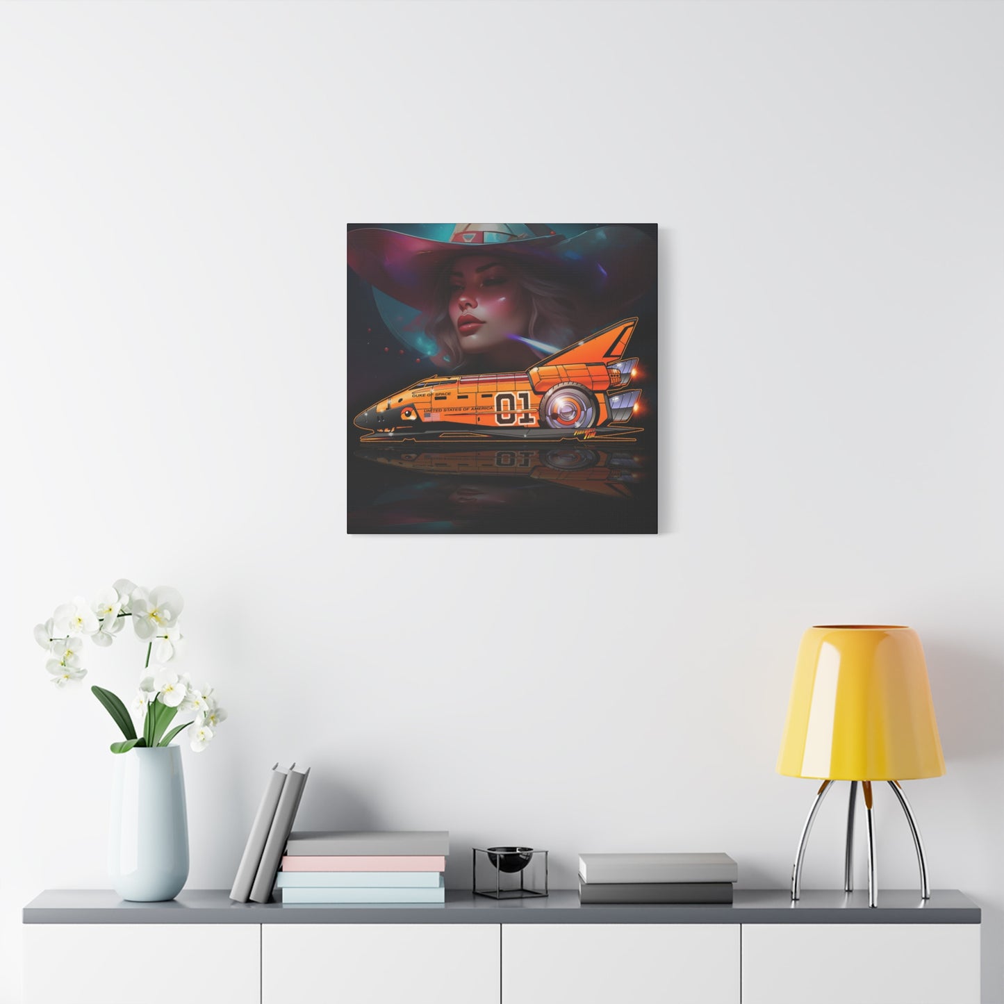 DUKE OF SPACE Dukes of Hazzard Space Shuttle Canvas Art Wall Print