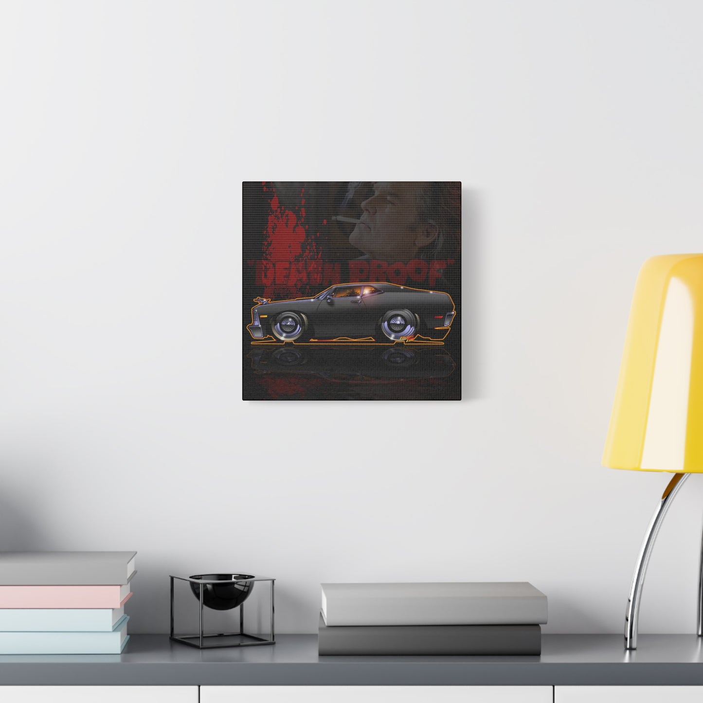 DEATH PROOF 1971 Chevy Nova Movie Car Canvas Art Wall Print - 12x12