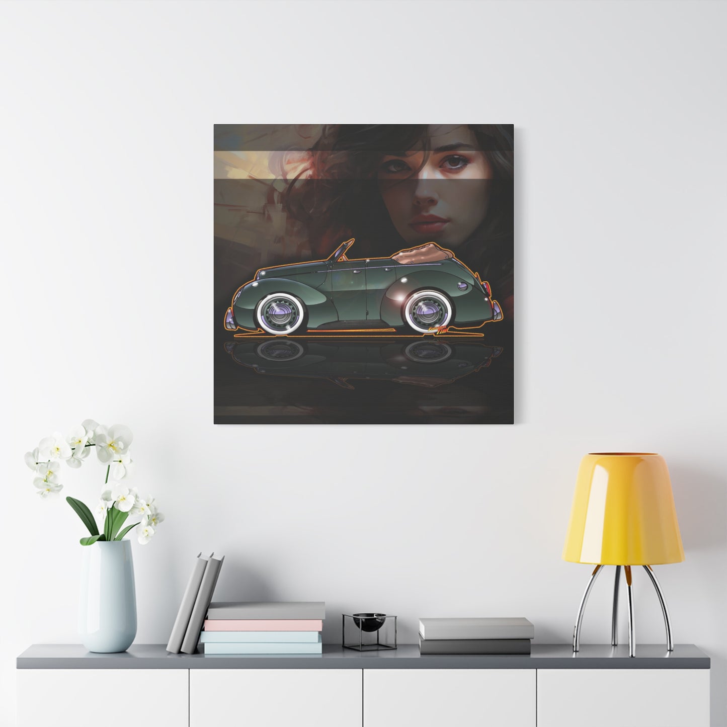 FORD DELUXE 1939 Convertible Fireball Art Canvas Print