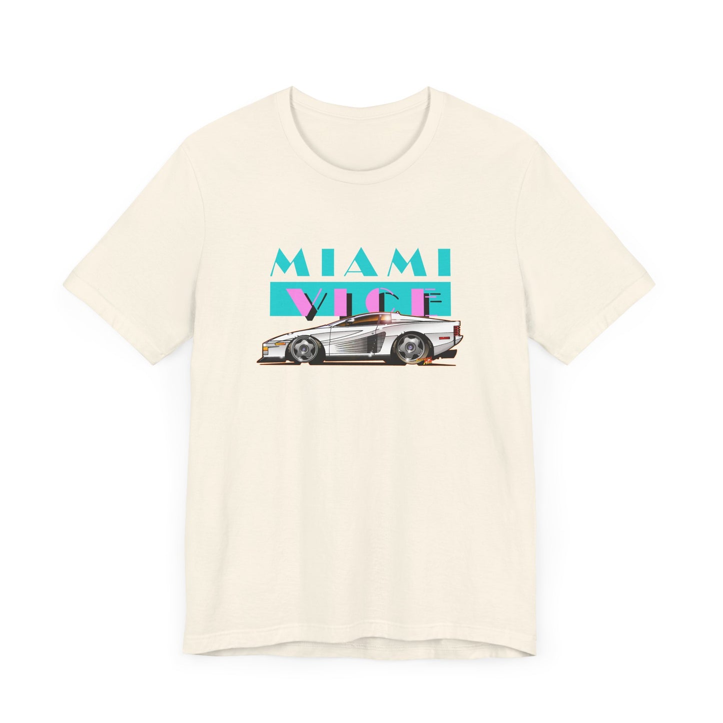 MIAMI VICE FERRARI TESTAROSSA TV Show Short Sleeve Tee 12 Colors