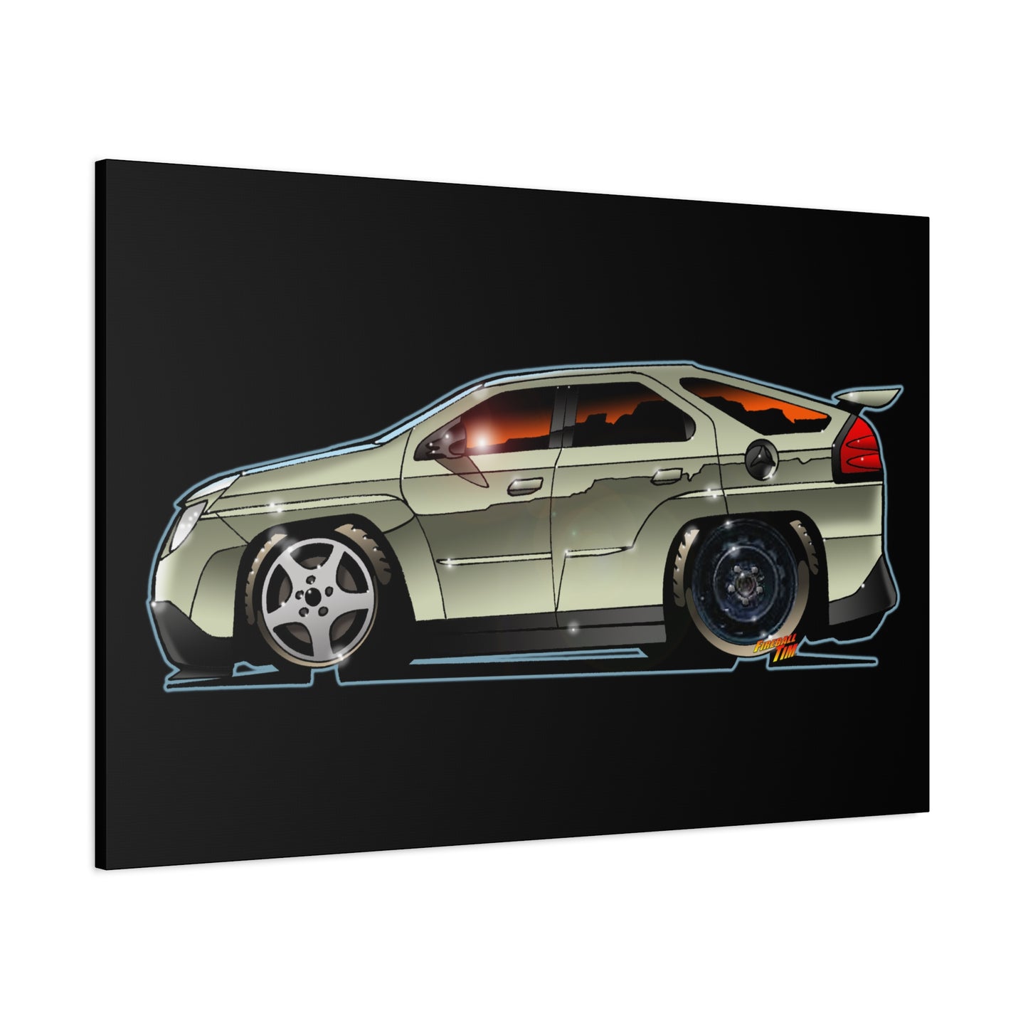 BREAKING BAD Pontiac Aztek Fireball Art Canvas Wall Print