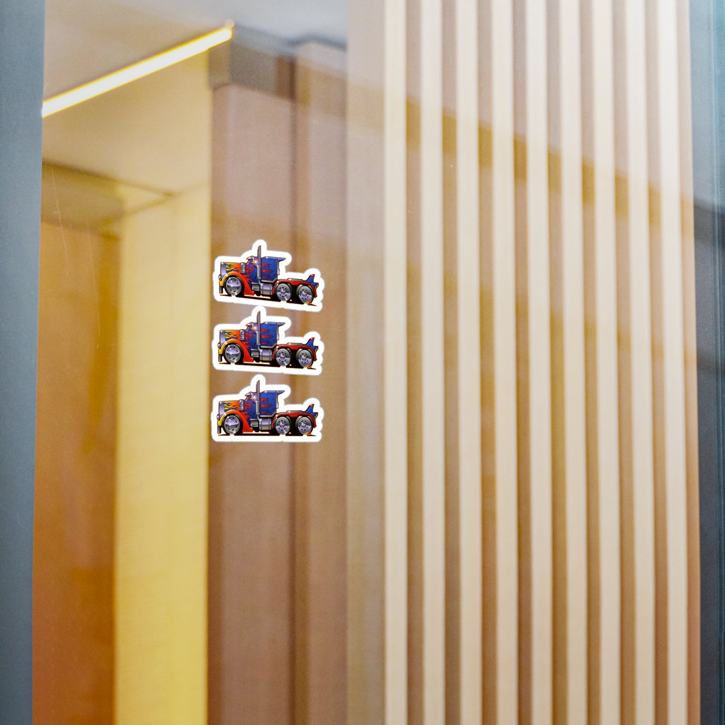 TRANSFORMERS OPTIMUS PRIME Semi Truck Fireball Art Decal Stickers - 4 Sizes