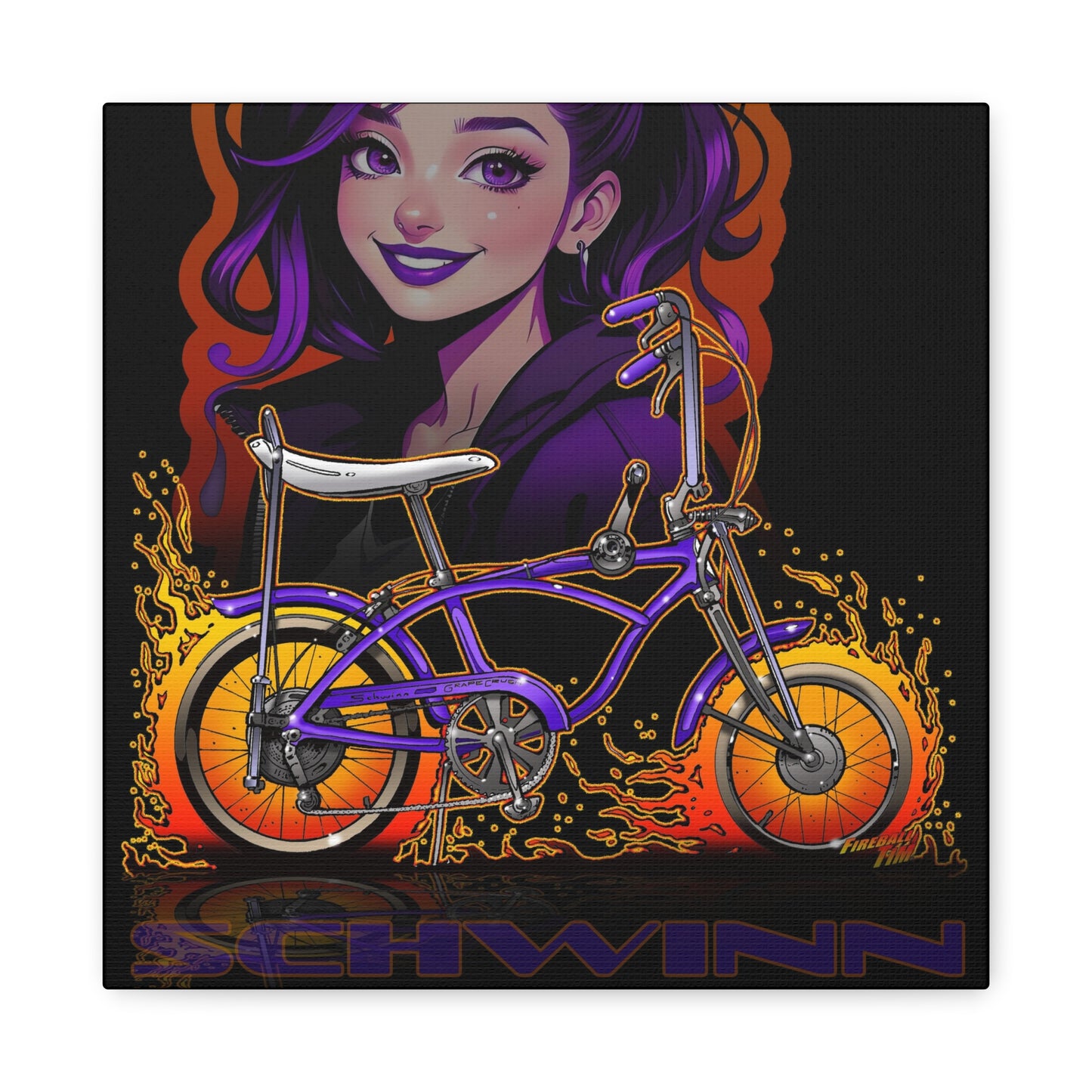 SCHWINN BIKE Grape Crush Fireball Art Canvas Print