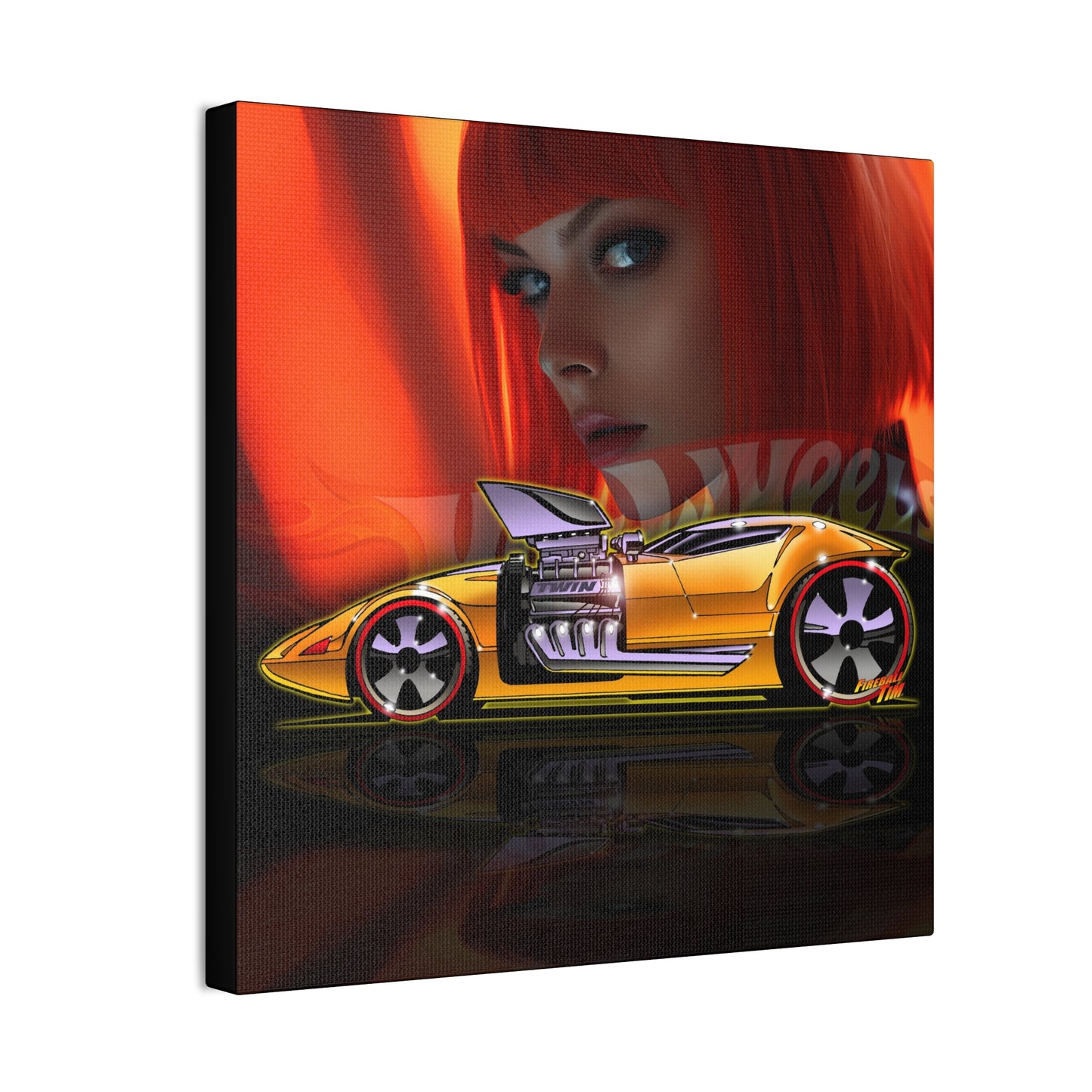 TWIN MILL Hot Wheels Canvas Art Print - 12x12