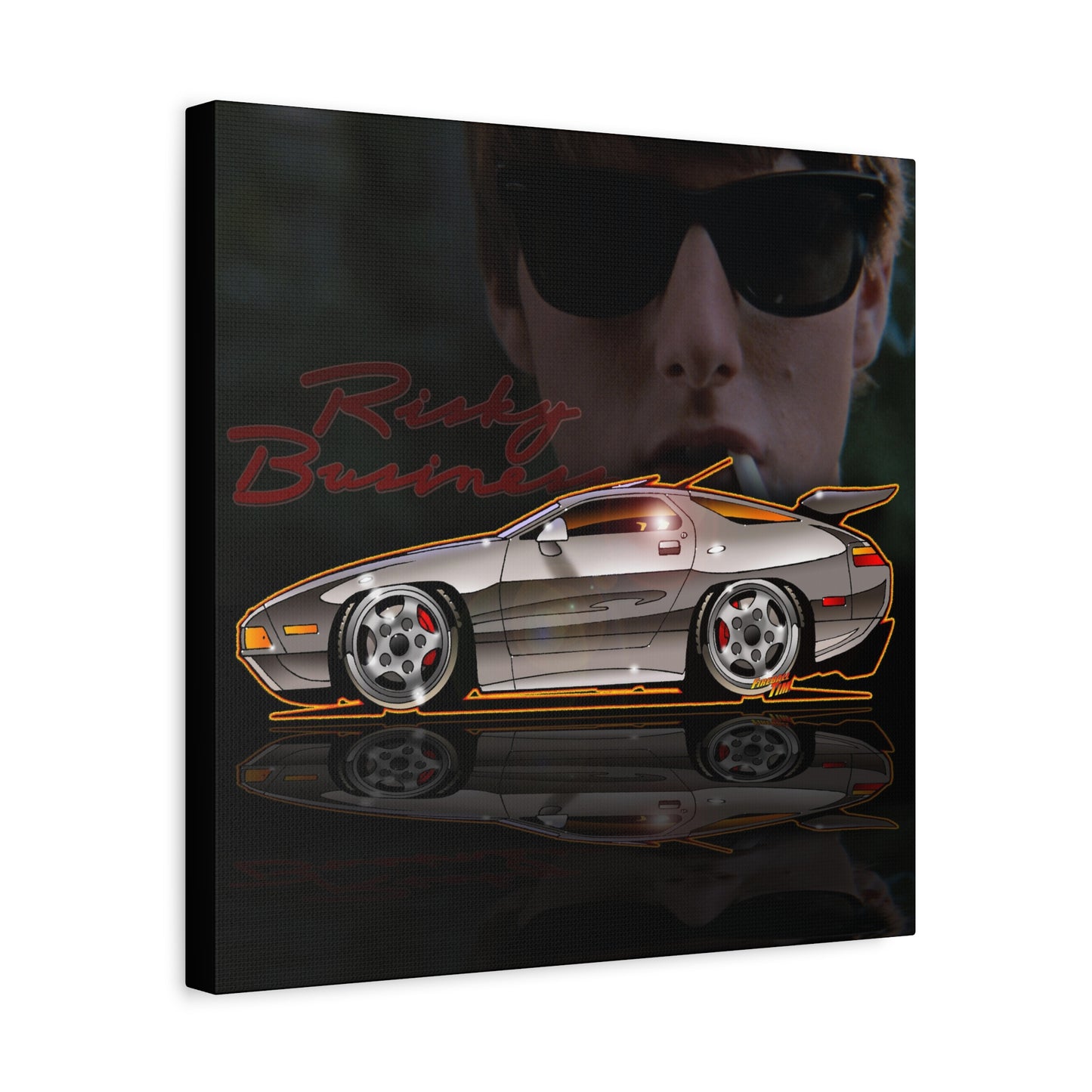 RISKY BUSINESS Porsche 928 Fireball Art Canvas Print - Sizes