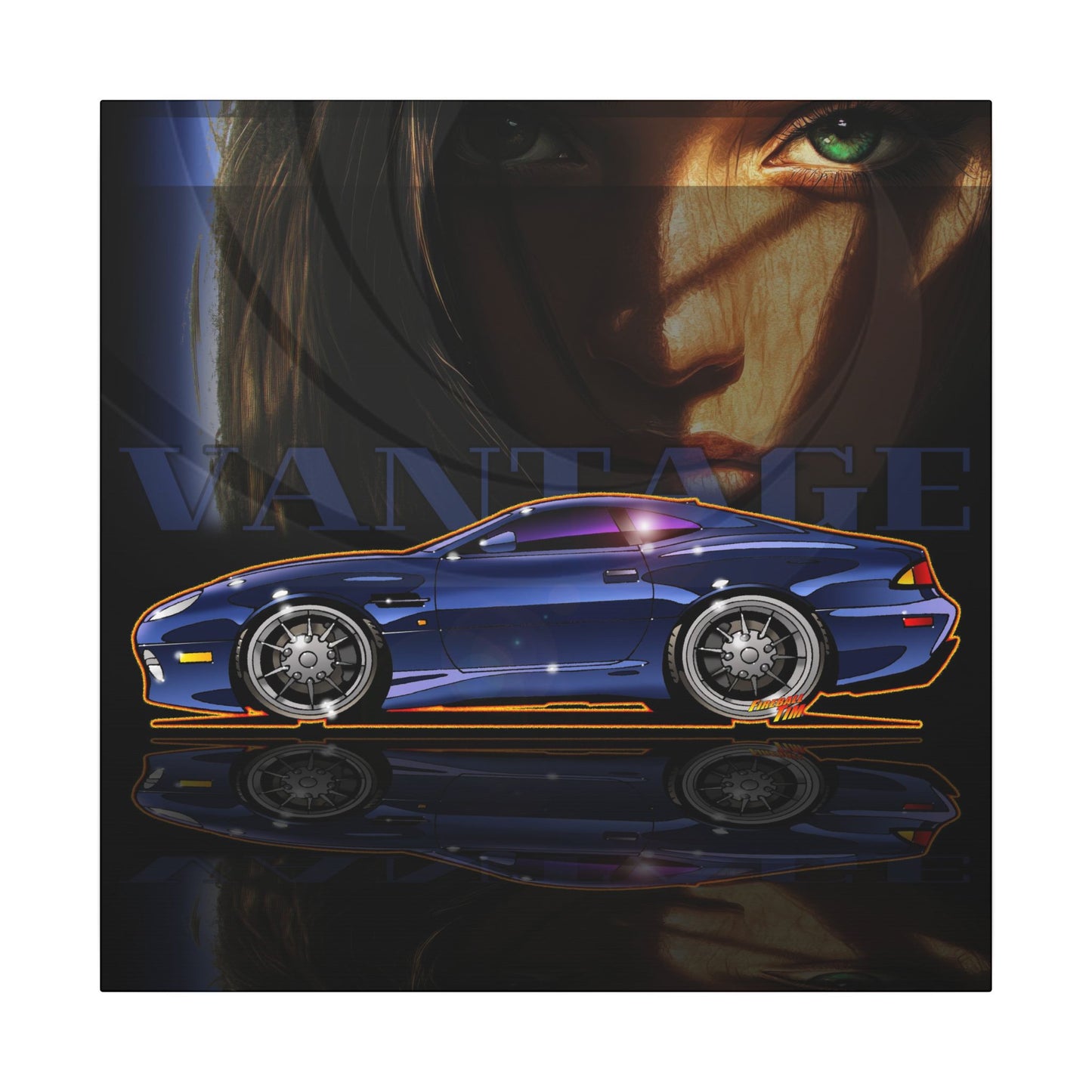 ASTON MARTIN VANTAGE 2001 Fireball Art Canvas Print