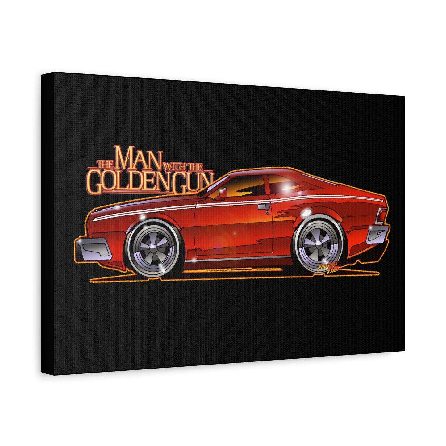 MAN WITH THE GOLDEN GUN AMC Hornet James Bond Fireball Art Canvas Print
