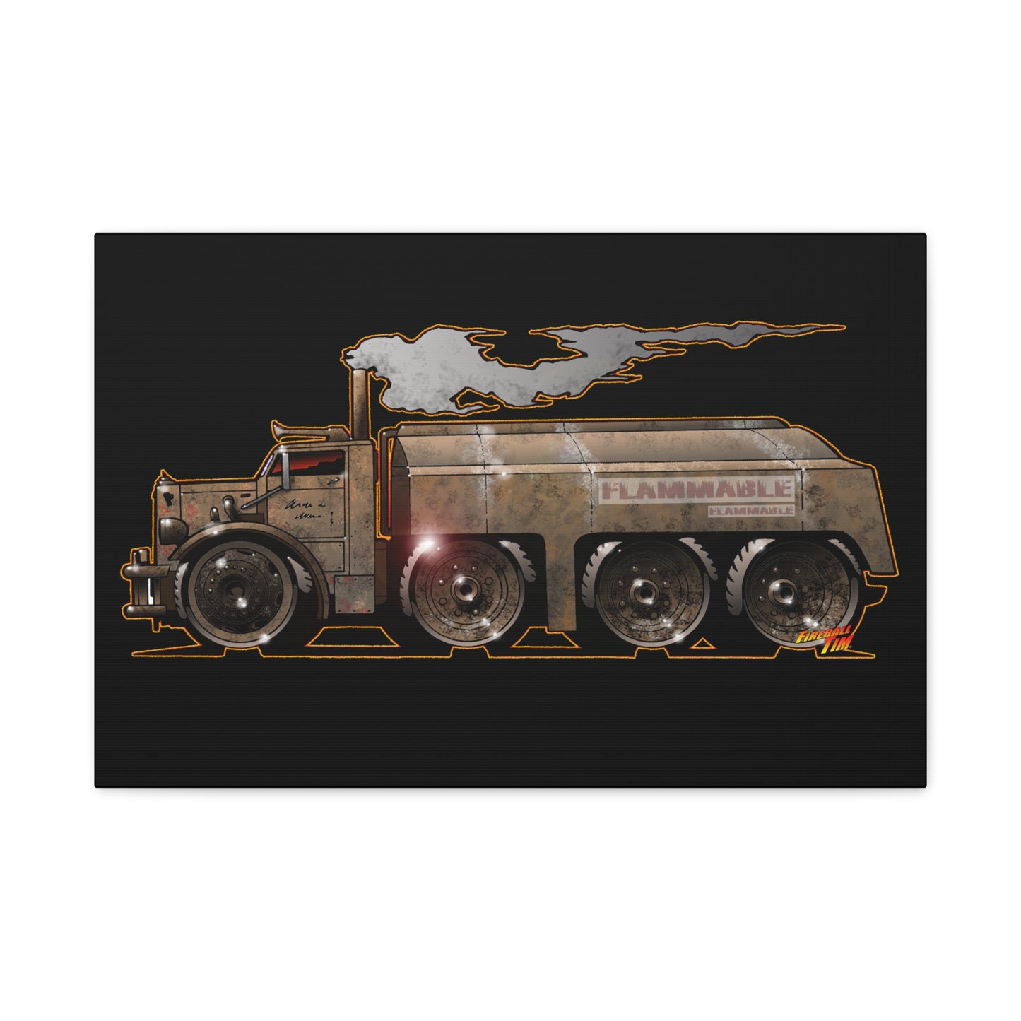 DUEL Killer Movie Truck Fireball Art Canvas Print - Sizes