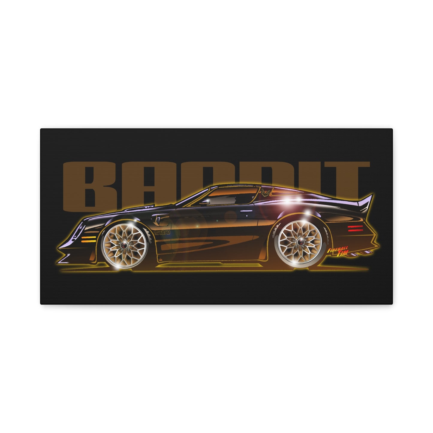 SMOKEY AND THE BANDIT Pontiac Trans Am Fireball Art Canvas Print - Sizes