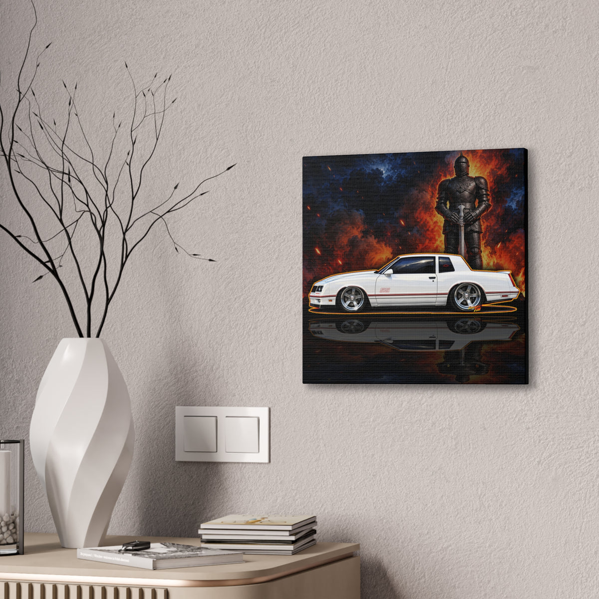 CHEVROLET MONTE CARLO 1987 Collectible Fireball Art Canvas Stretched Print