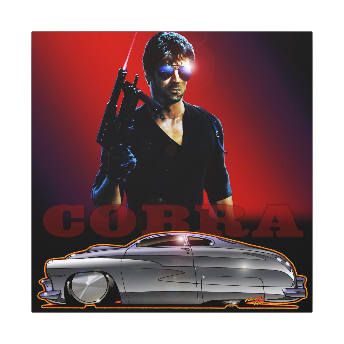 COBRA MERCURY Sylvester Stallone Movie Car Fireball Art Canvas Print